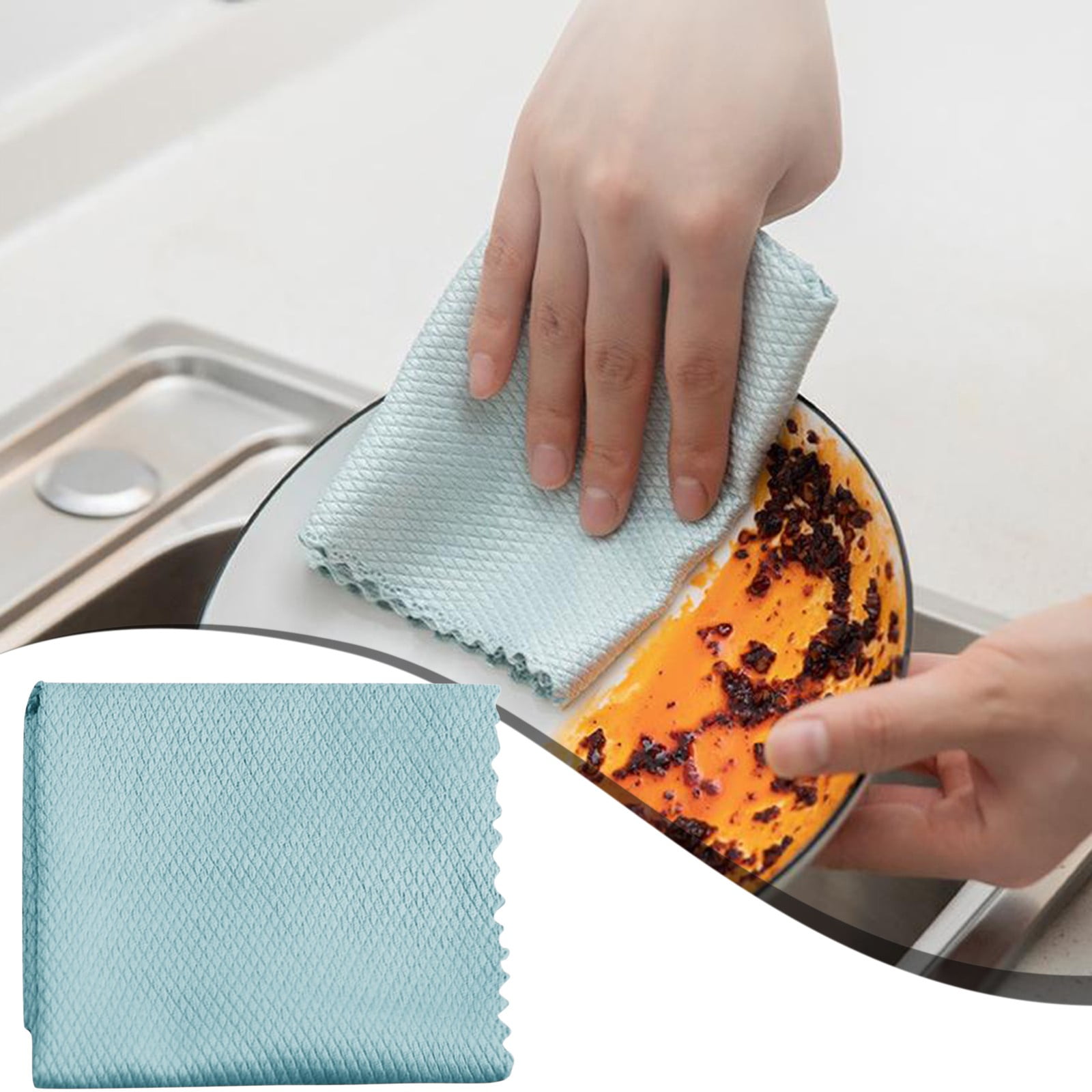 1 Pack Nanoscale Microfiber Cleaning Cloth, 10 × 10 in Lint Free Absorbent Polishing Towel for Glass, Car and Home — image 2