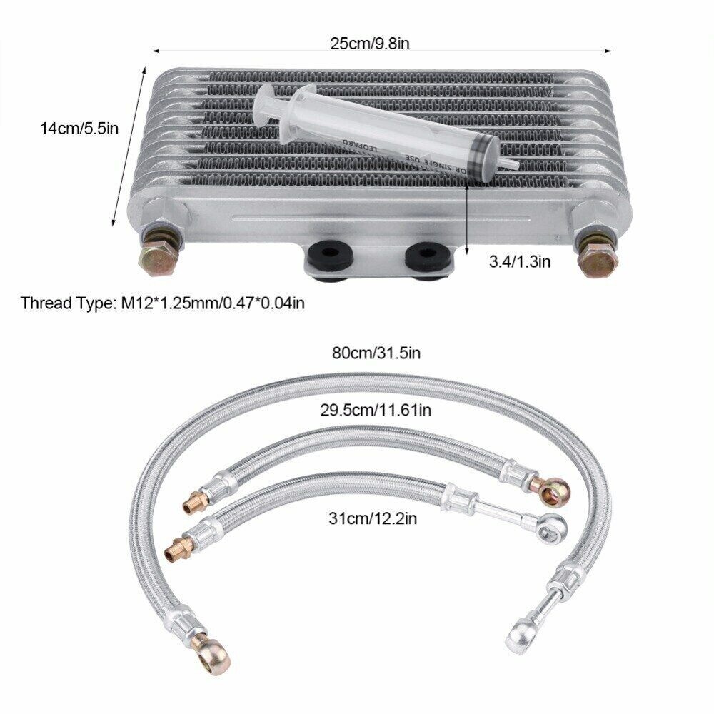 New 125ml Motorcycle Oil Cooler Cooling Radiator Kit For Honda CB CG 100CC-250CC — image 2