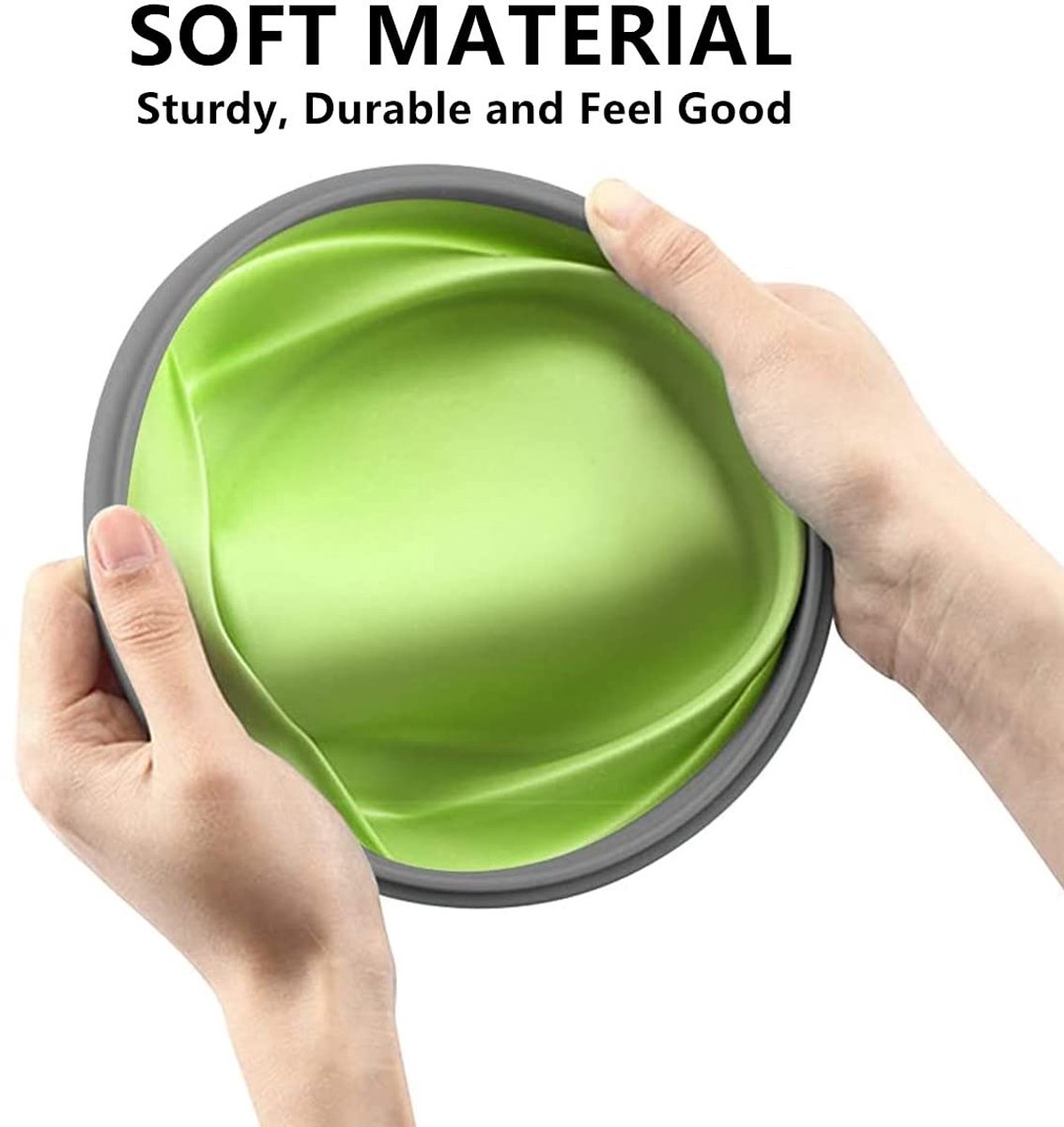 4-Piece Food Storage Container Set - Lunch Box - Collapsible Food Container - Round Silicone Lunch Box - For Camping Kitchens - BPA-Free - Green — image 2