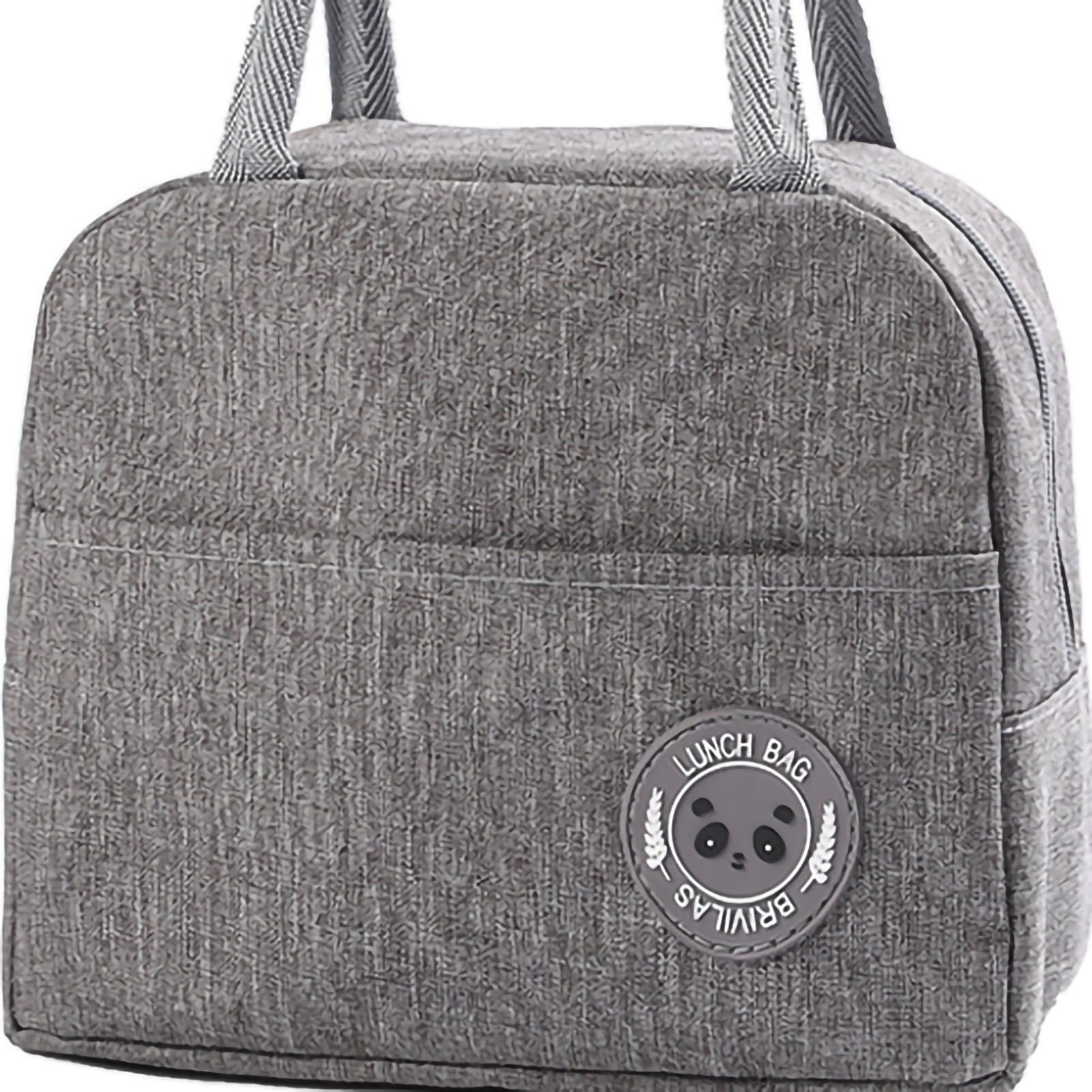 Lunch Bag High Capacity Reusable Tote Heat Preservation Dinner Insulation Hangbag Gray โ image 5