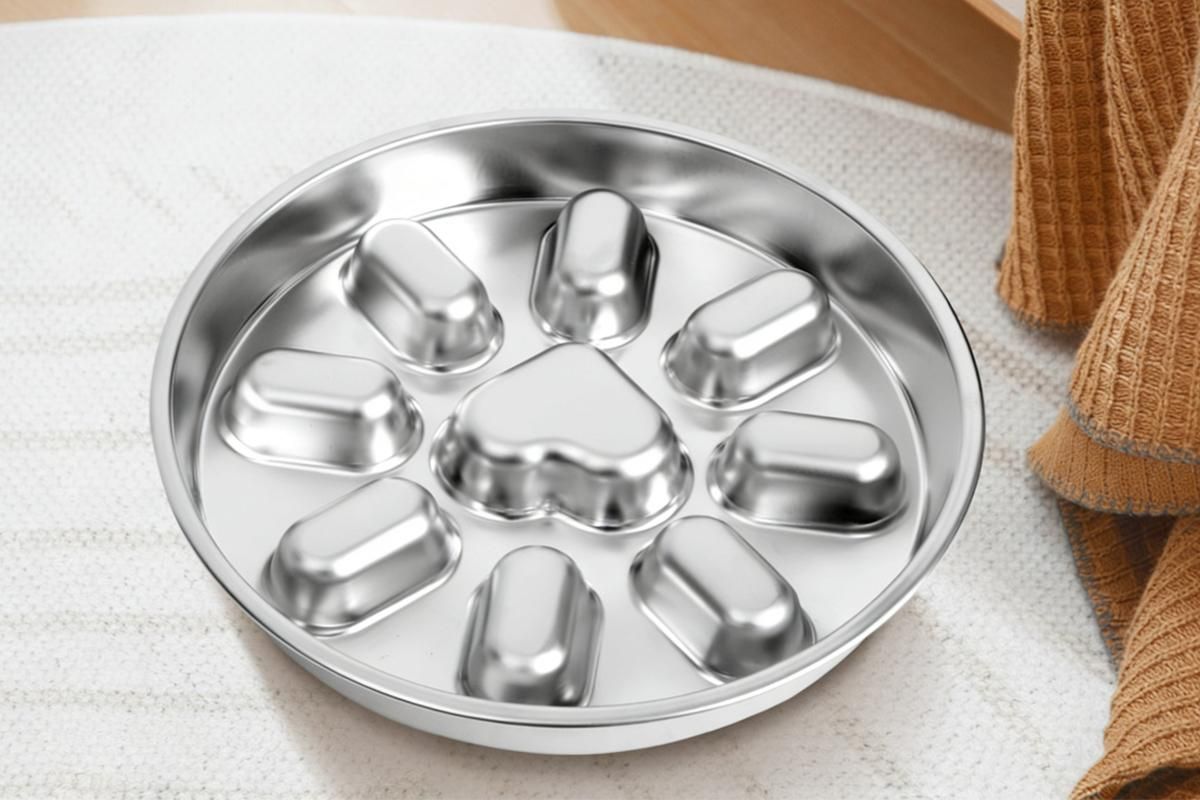 Slow Feeder Dog Bowl Stainless Steel Non Slip Puzzle Maze Bowl Slow Down Eating — image 2