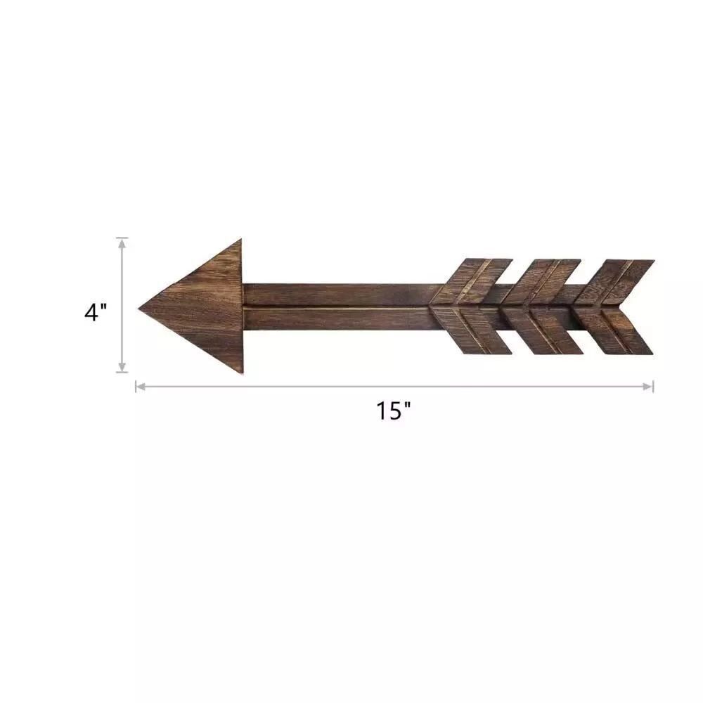 Rustic Wooden Arrow Wall Decor Farmhouse, Wood Arrows Sign Wall Hanging Art Christmas Decoration for Home or Wedding, Set of 2 — image 5