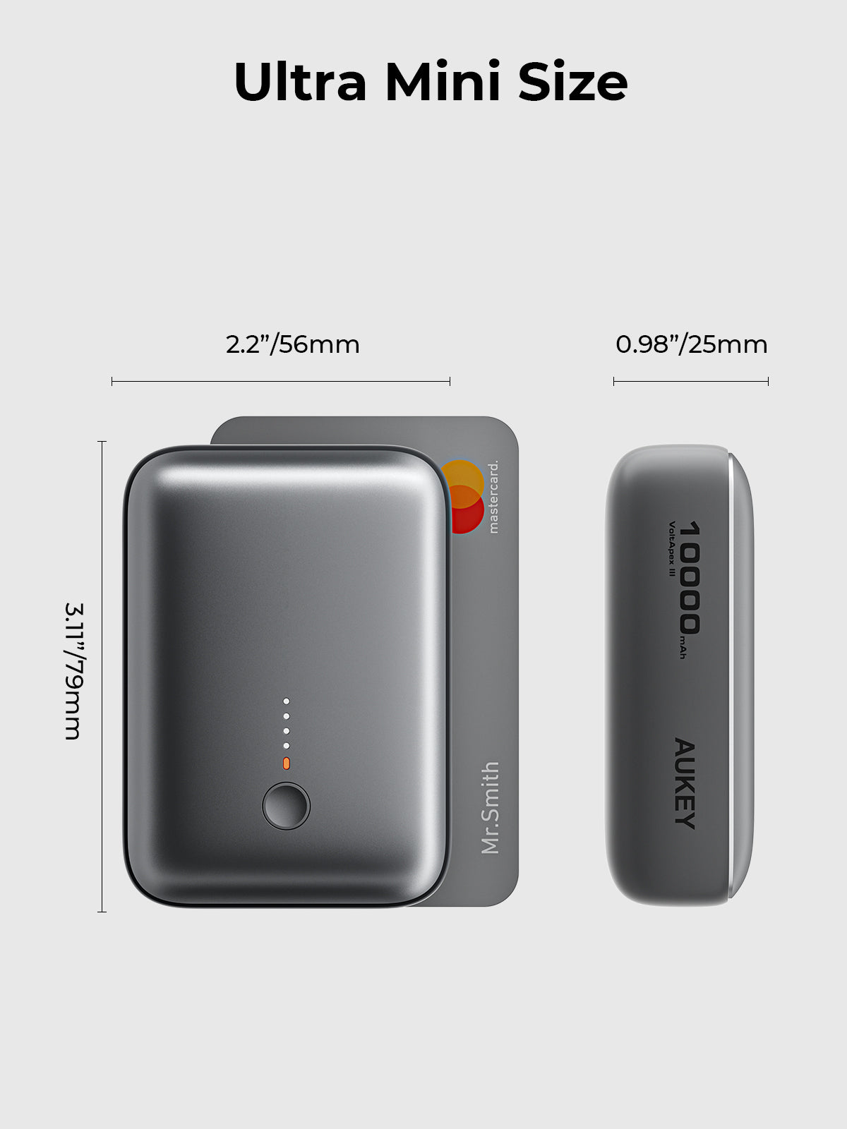 AUKEY Spark Mini 10000mAh Credit Card-Sized Compact Portable Power Bank with USB-C & USB-A – PB-Y55 — image 2