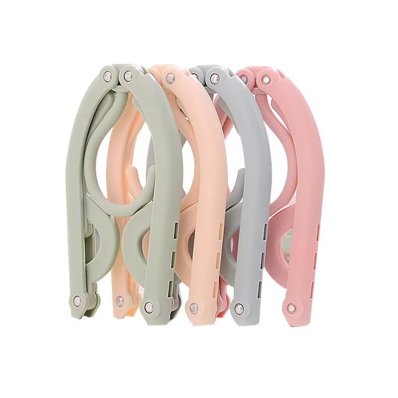 4 Pcs Travel Hangers,Portable Folding Clothes Hangers ,Clothes Drying Rack for Home and Travel (4 Color) — image 3