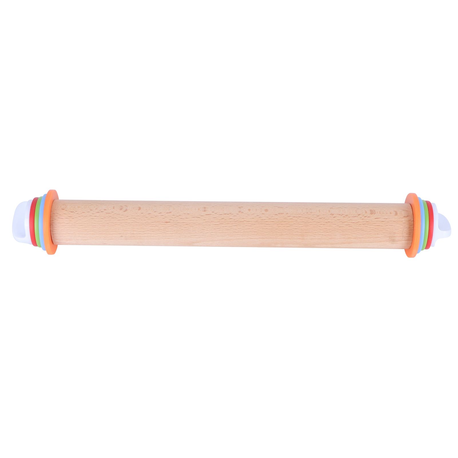 Adjustable Beech and PP Rolling Pin with Detachable Ring for Cake Egg Tart Kitchen Bakery — image 3