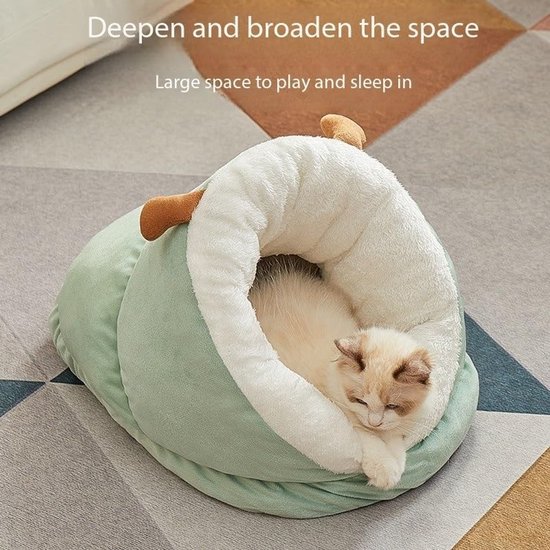 Cat Bed - Comfortable Slipper-Shaped Cat Bed - Semi-Closed Pet Den - Suitable for Indoor Cats and Small Dogs - Warm Plush Cat and Dog Bed - Non-Slip Bottom โ image 4
