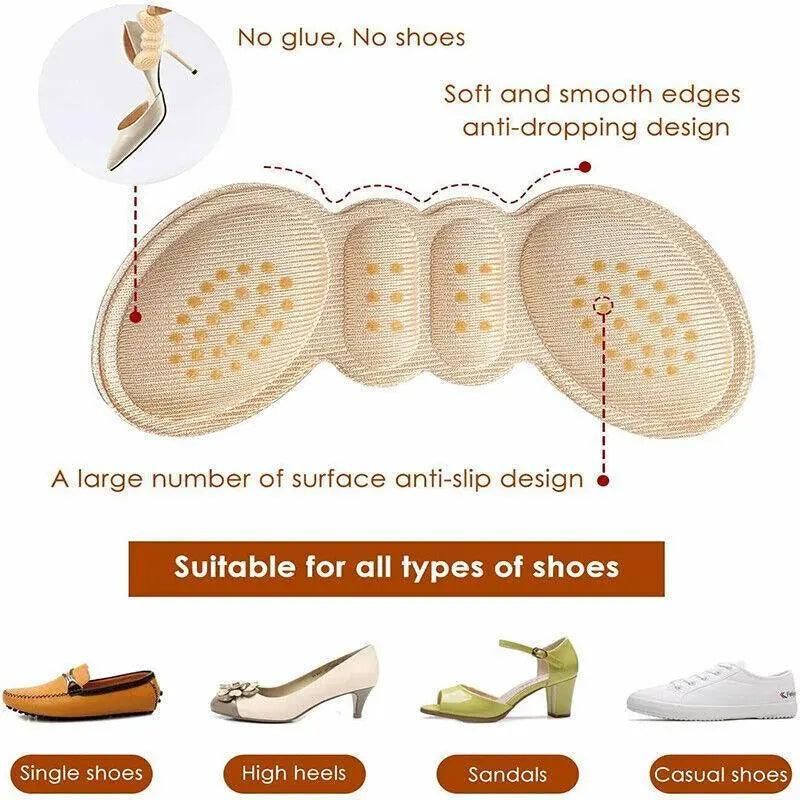 1Pair Thick Heel Insole Heel Protectors Heel Pads Shoe Liner Shoe Inserts Heel Grip - Apricot — image 5