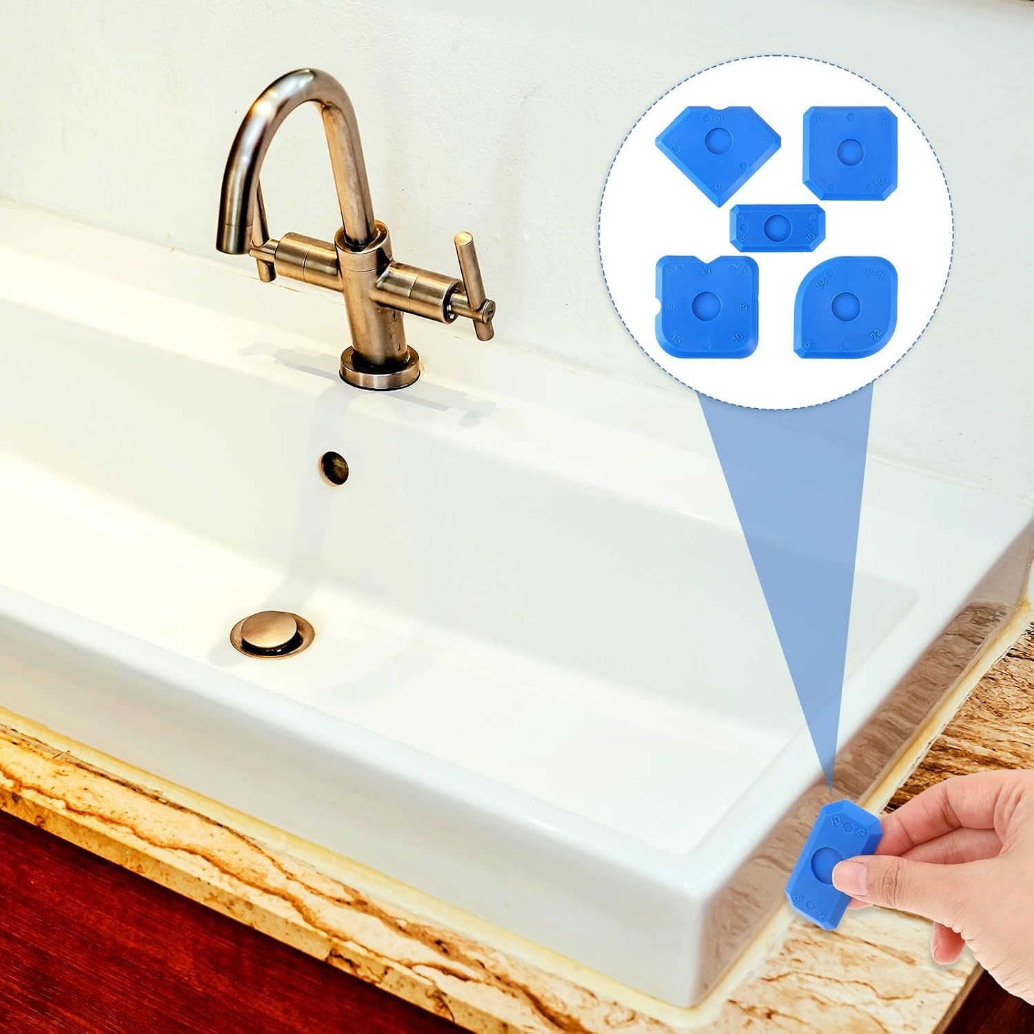 10 PCS Silicone Caulking Tool Set, Sealant Finishing Tool, Caulk Remover Tool, Portable Sealant Scraper, Reuse Grout Scraper for Kitchen Bathroom Floor Window — image 6