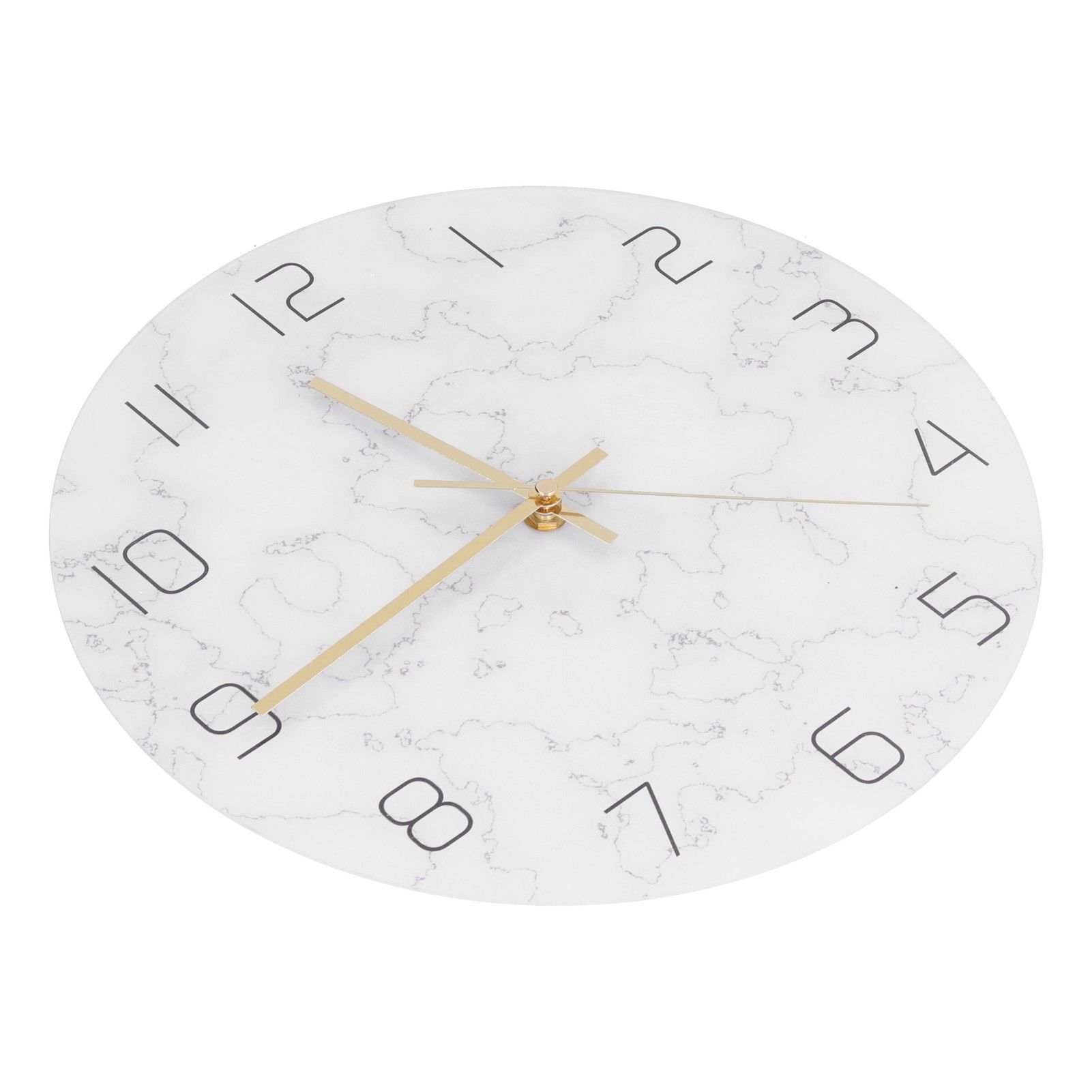 Simple Marble Wall Clock Fashion Cracked Acrylic Material UV Printing Clock Living Room Decoration — image 3