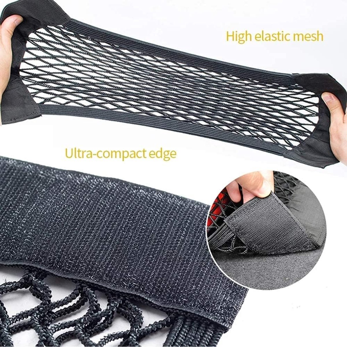 Car Trunk Storage Net (2-Pack) - Storage Bag 50*25cm - With Velcro - Car Seat Storage Net - Universal Net Bag for SUVs, Sedans and Trucks - Suitable for โ image 2