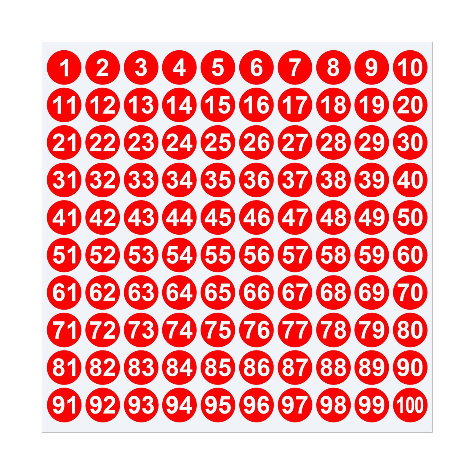 1 Inch Round Number Stickers,1-100 Multi-Color Self-Adhesive Labels for Mailbox,Scrapbook,and DIY Crafts,Easy to Peel and Stick on Various Surfaces,Durable