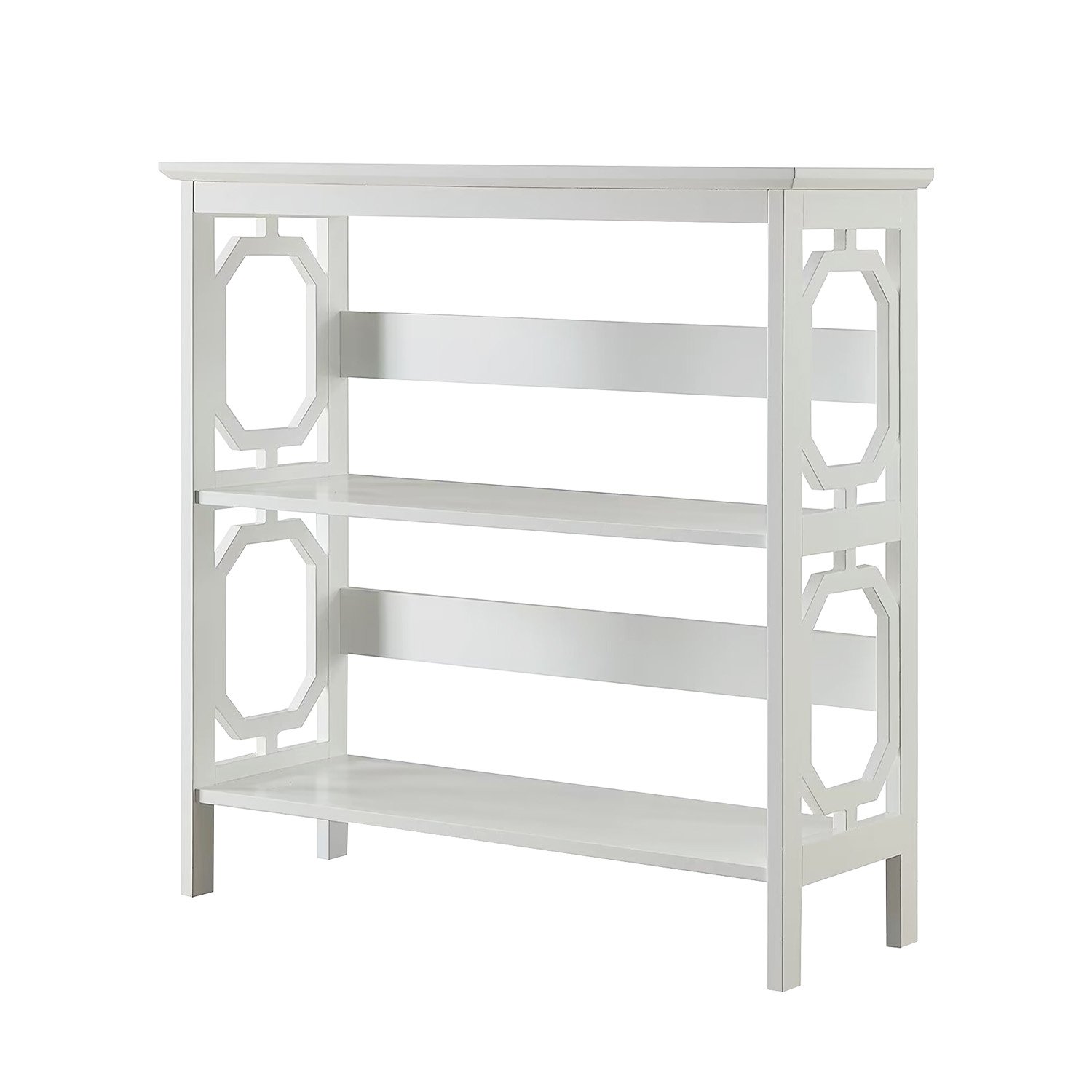 Sarantino Laurel 3-Tier Bookshelf Display Rack in White — image 3