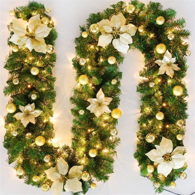 Christmas Garland 2 Piece Set 2.7m Garland With Lights Christmas Home - Red - Size 270cm โ image 5