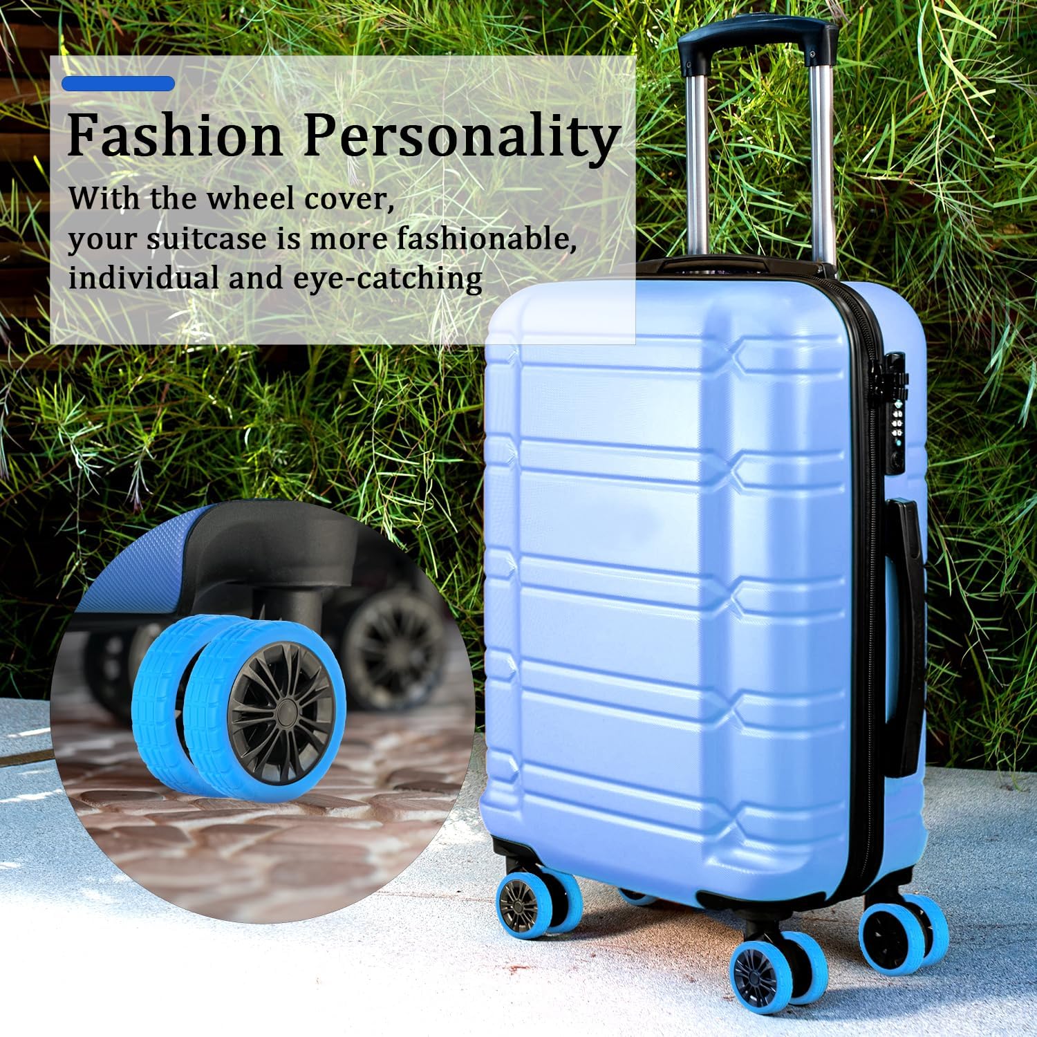 16pcs Luggage Wheel Covers, Portable Luggage Wheel Protector Covers Colorful Silicone Luggage Spinner Wheel Covers Luggage Wheel Accessories for Most 8 Caster — image 4