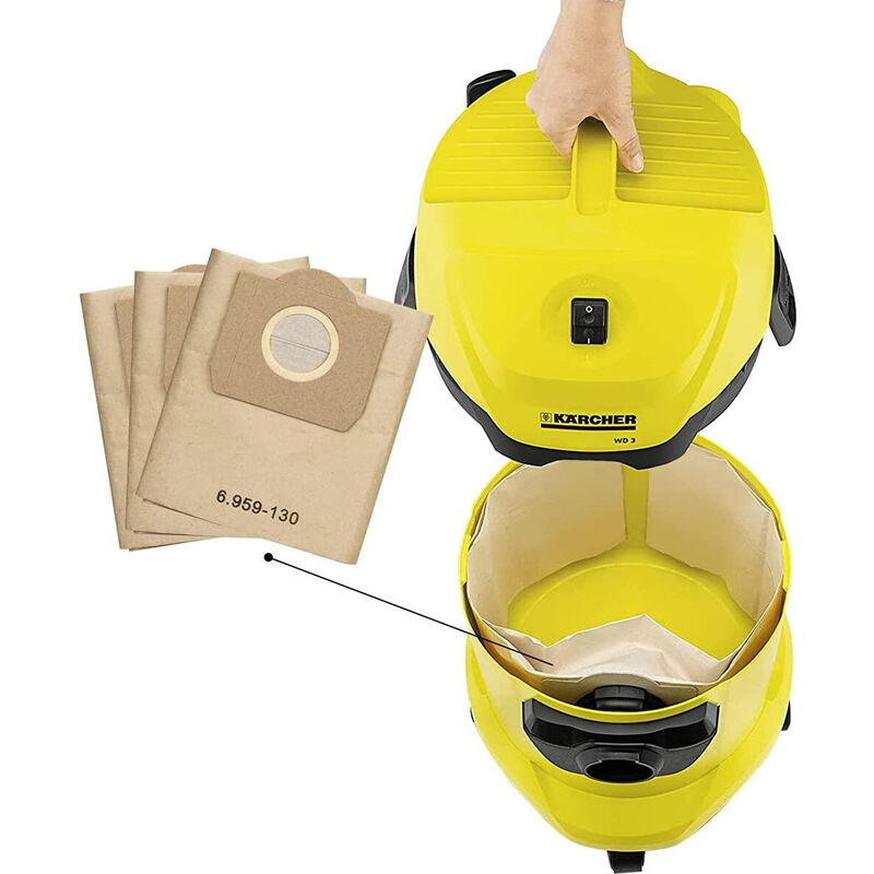 10-pack 6.959-130.0 Paper vacuum cleaner bag A 2201/2204/2504 for Karcher WD3 WD3P Wet and dry vacuum cleaner Replacement — image 3