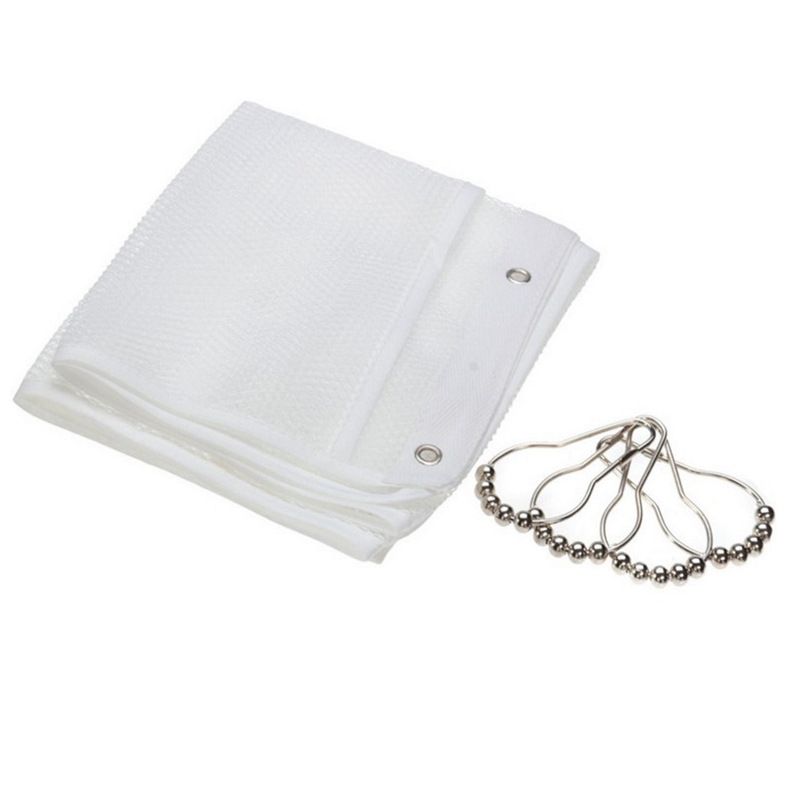 Mesh Shower Organizer Hanging, 6 Pockets Bath Shower Hanging Bathroom Shower Curtain Rod Accessories — image 5