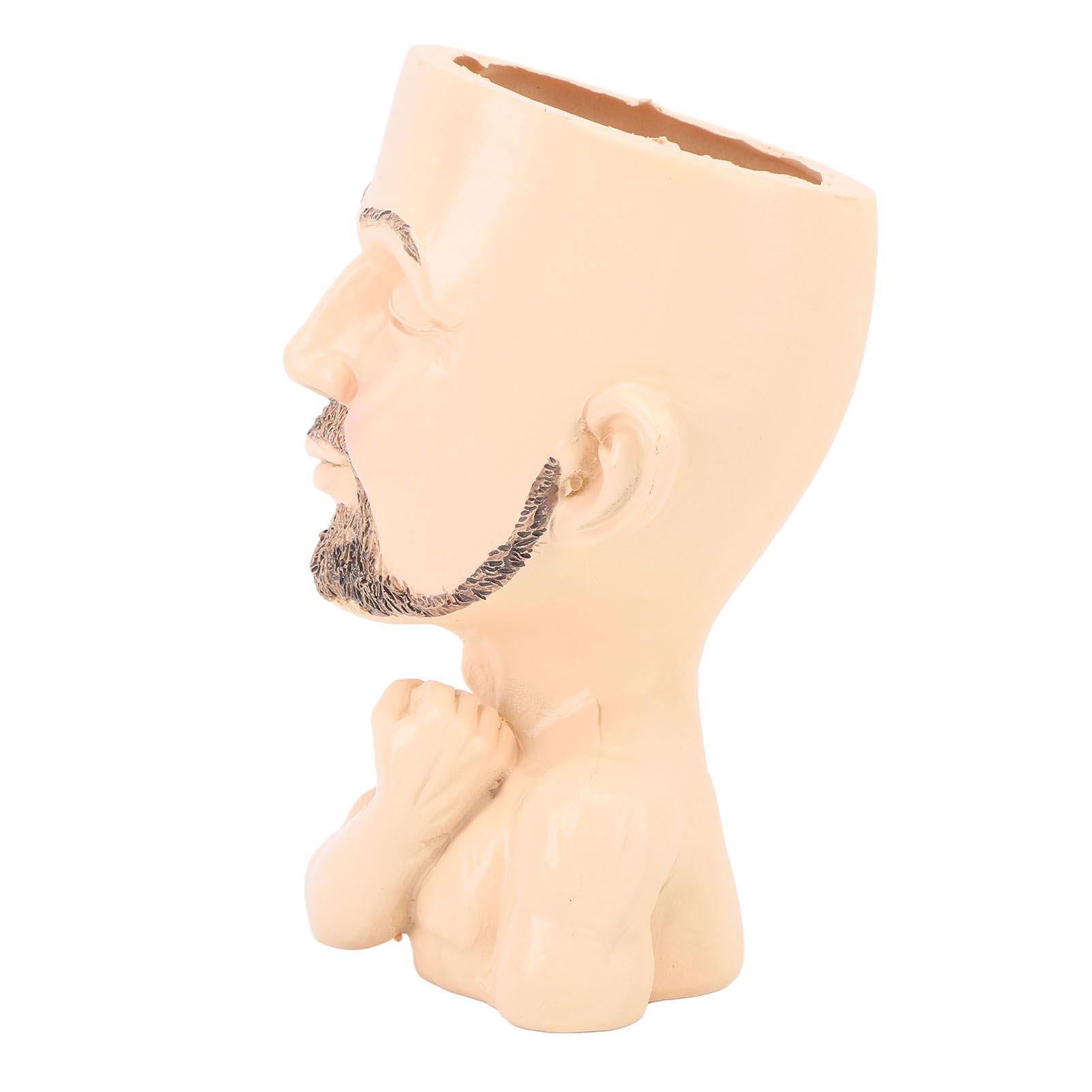Head Planter Resin Face Planter Weather Resistance Drain Hole Plant Pot for Home Garden Office Light Color โ image 5