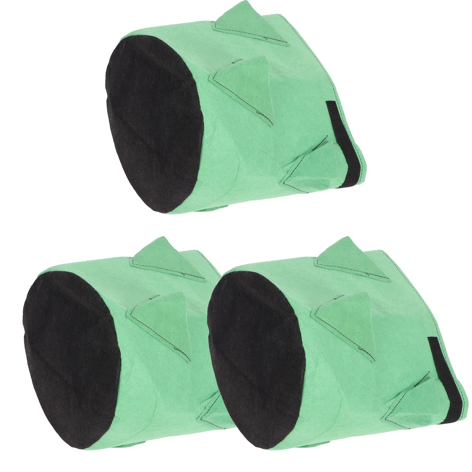 3Pcs 6-Holes Strawberry Planting Bag Felt Garden Plant Grow Bags 26L/7Gallon Green — image 3