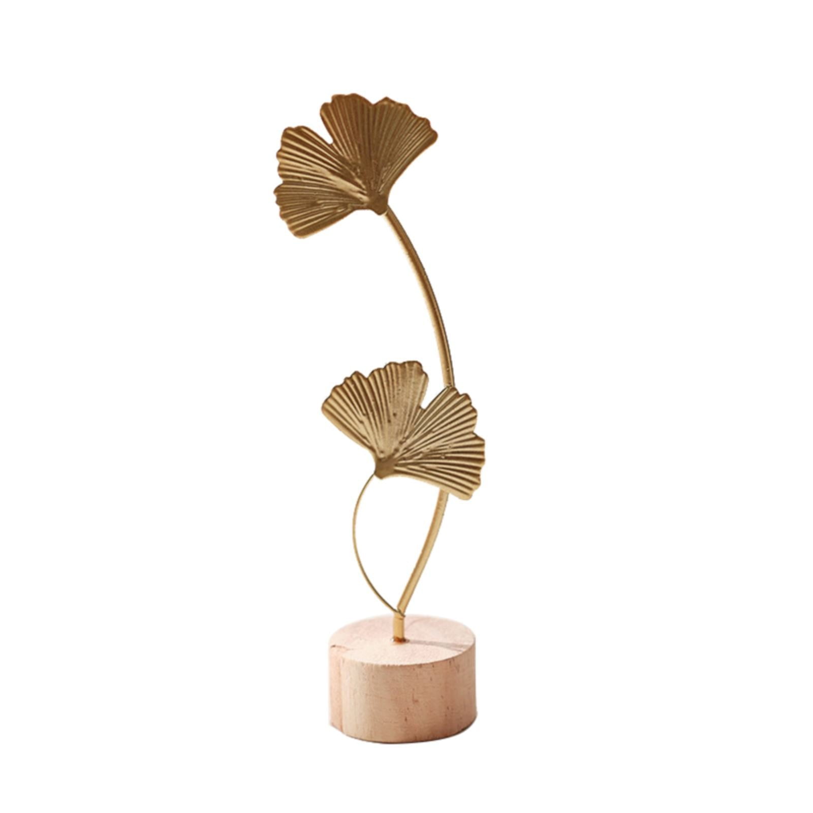 Leaf Decor Metal Golden Leaf Ornaments and Base Modern Simple Gold Leaf Table Sculpture for Living Room Bedroom Bookshelf Desktop Decoratio, Valentines Day — image 2