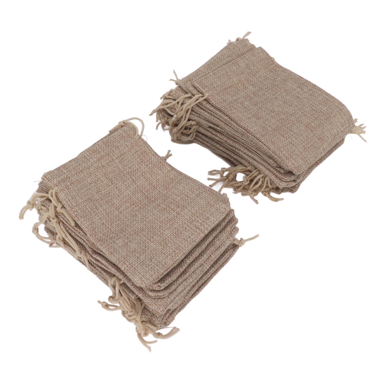 50PCS Burlap Gift Bags with Drawstring Linen Jewelry Pouches Wedding Hessian Jute Bags for Party DIY Craft — image 2