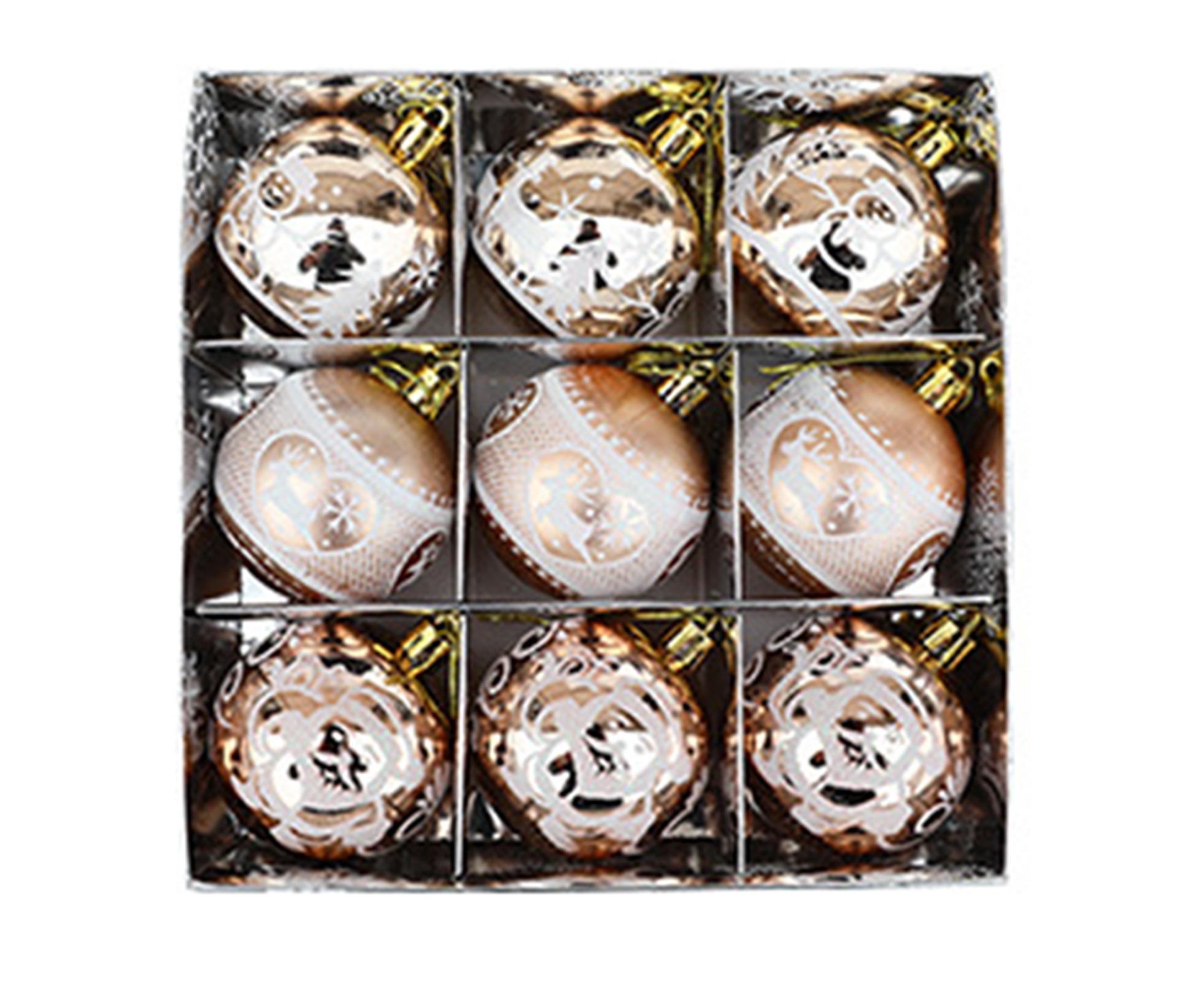 Shiny Xmas Tree Balls-Champaign Gold