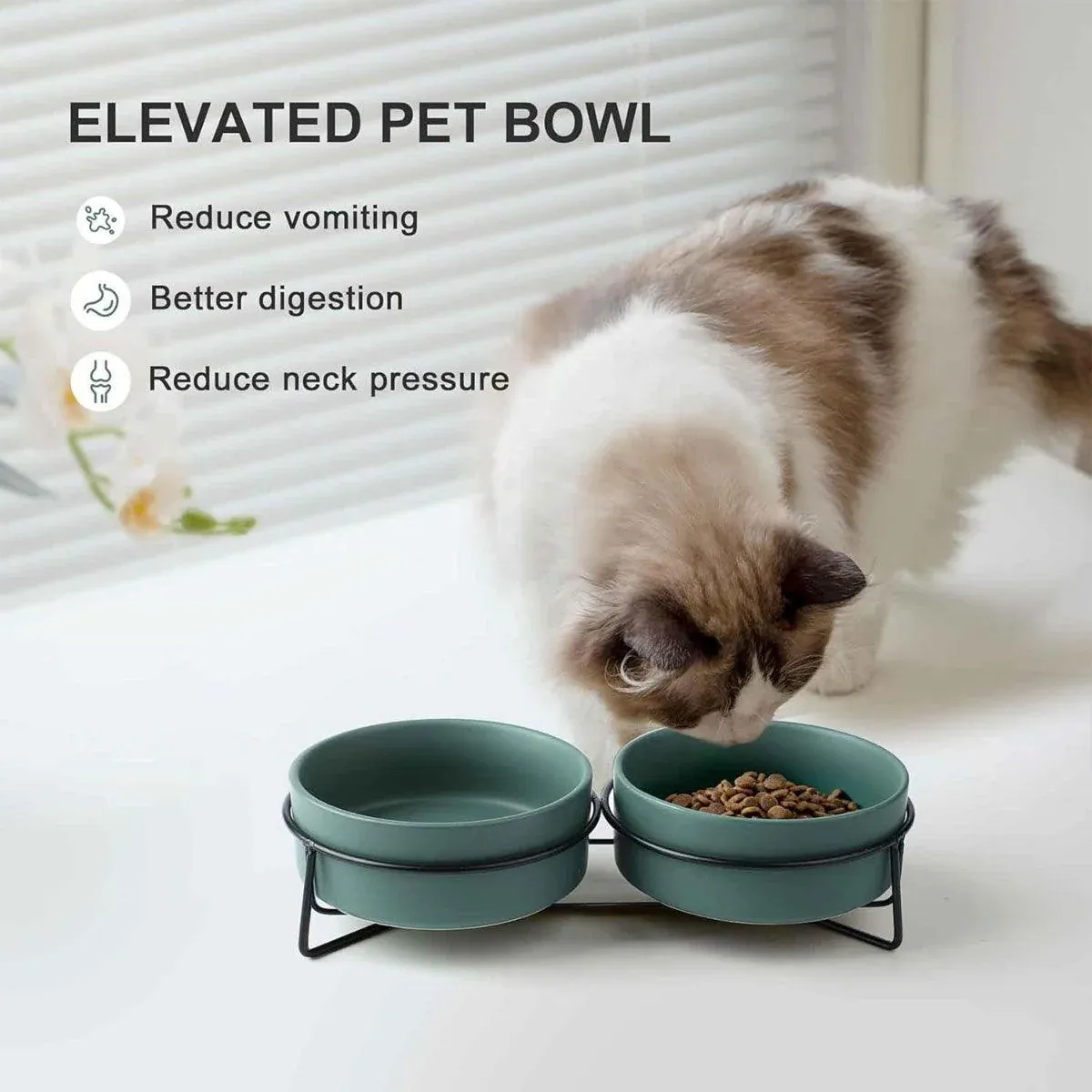 Ceramic Pet Bowl Cat Food Bowl Dog Bowl Drinking Bowl Pet Water Food Dish - Pink — image 6