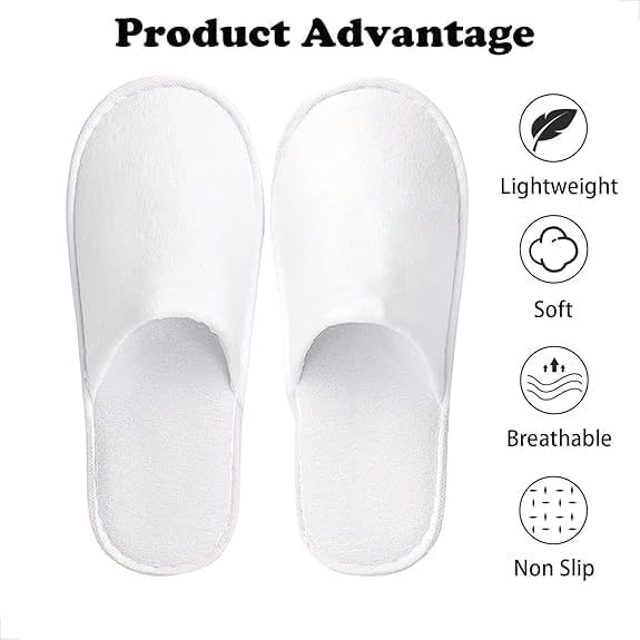 8 Pairs Spa Slippers for Men and Women, Comfortable Non-Slip Disposable Hotel Slippers, Breathable Soft Cotton House Guest Slippers for Travel Guests Hotel — image 4