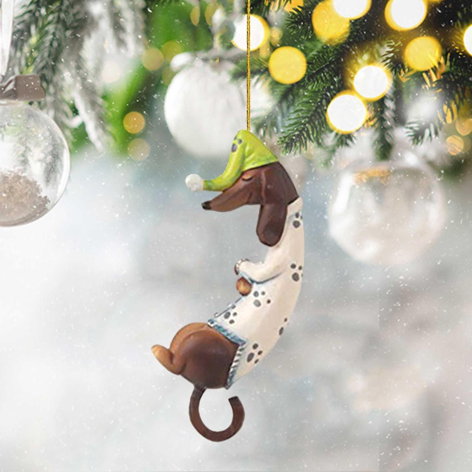 Personalized Dachshund Dog Ornaments, Christmas Ornament Cute Dog Christmas Tree Decorations Dog Pendant DIY Custom Name — image 3