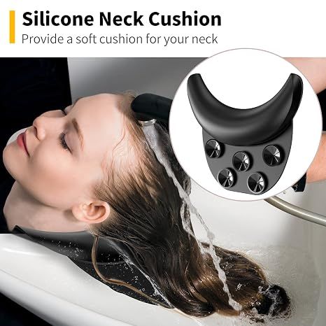 Shampoo Bowl Neck Rest with Suction Cup, Silicone Neck Rest for Salon Sink, Non-Slip Salon Neck Rest for Hair Washing Sink Neck Support, Neck Rest for Wash — image 2