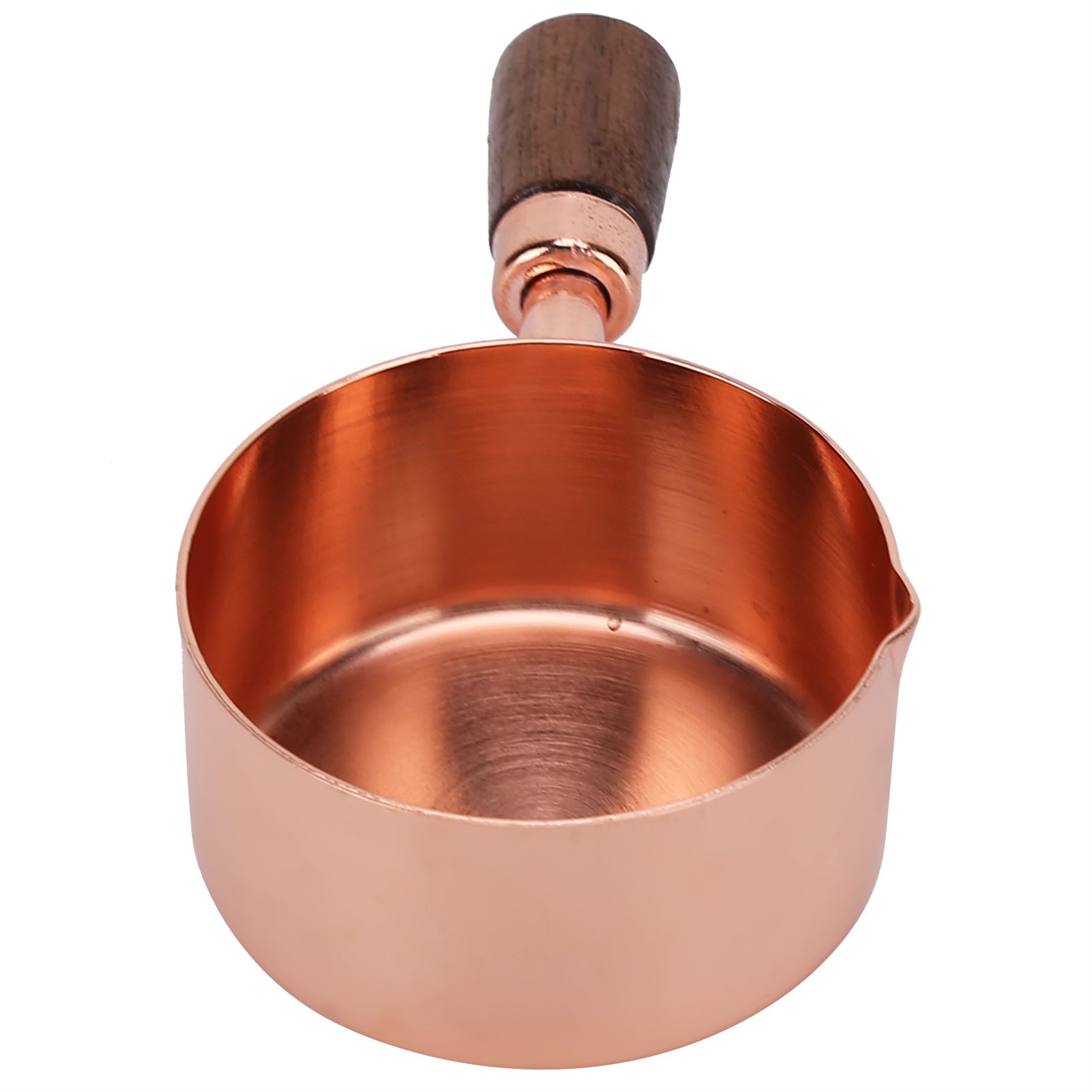 Sauce Pan Wooden Handle Rose Gold Stainless Steel Sauce Pot for Cooking Kitchen Ware1/3cup — image 6