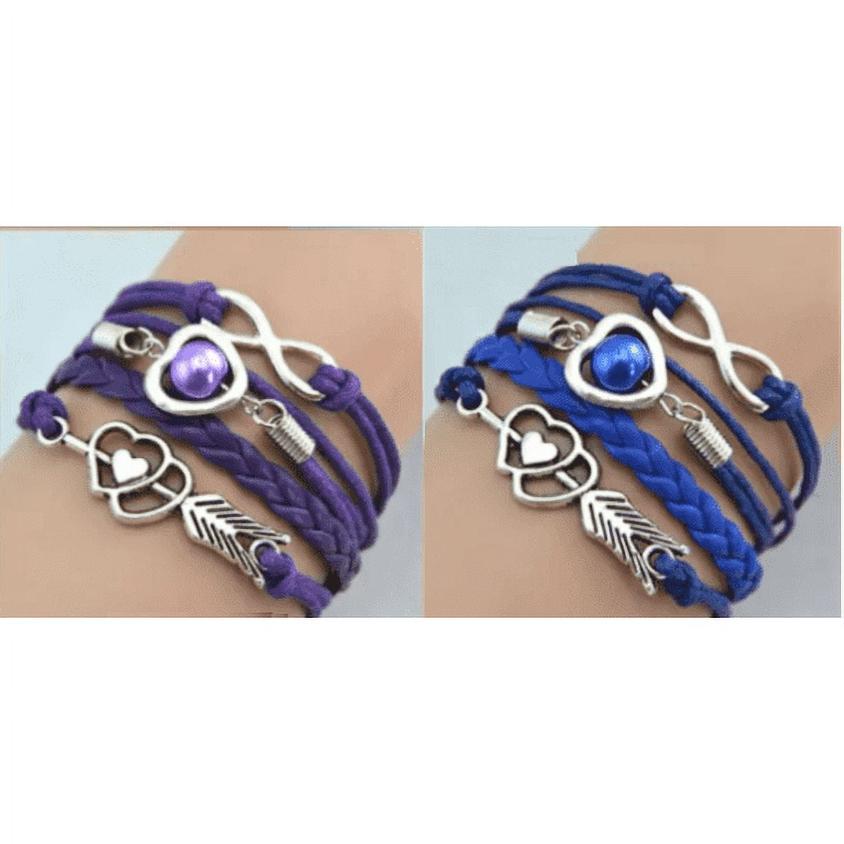 Bracelets for Women Friendship Leather Bracelet Gift Hand Jewelry for Woman or A Girl - There are Many Colors to Choose From Black & Red ā image 5