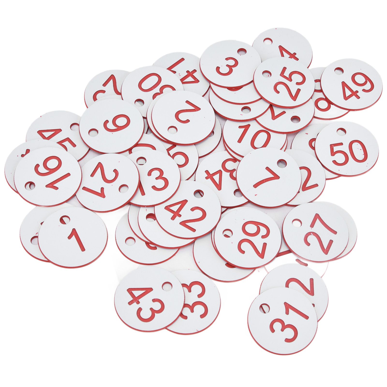 50Pcs Beehive Tag ABS Round Numbered Sign Labels with Hole Livestock Beekeeping SuppliesWhite 1-50 — image 2