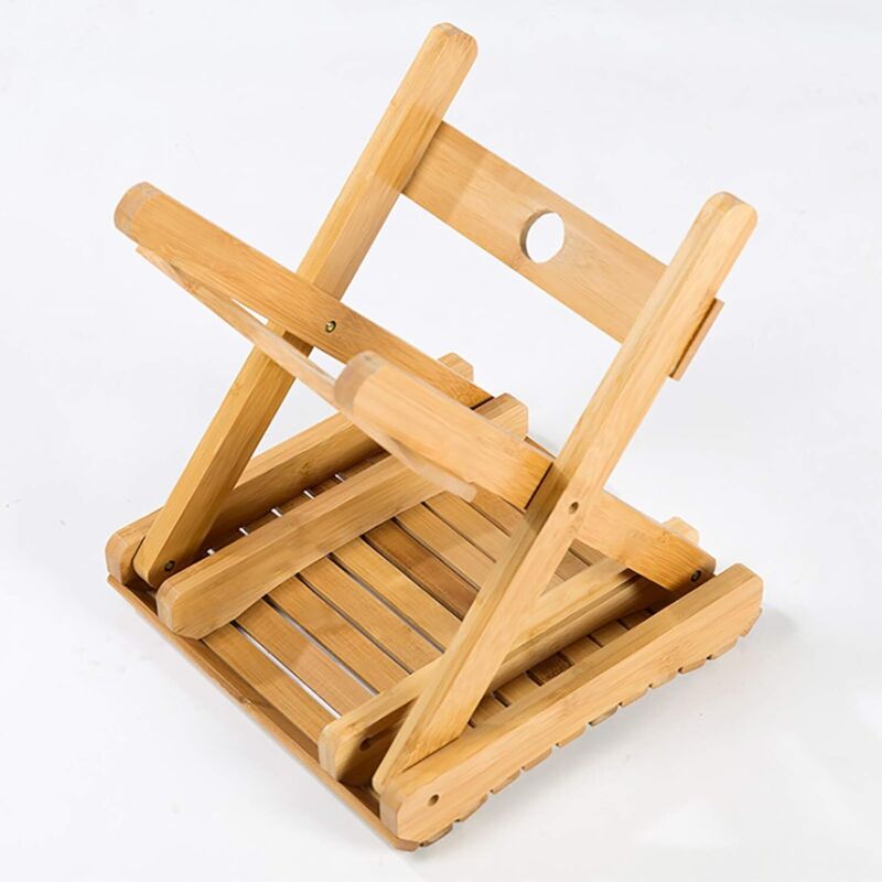 Solid Wood Folding Stool - Portable Stool For Home, Gaming, Fishing, Works In Bedrooms, Garden, Wood, 29X28X26 Cm — image 4