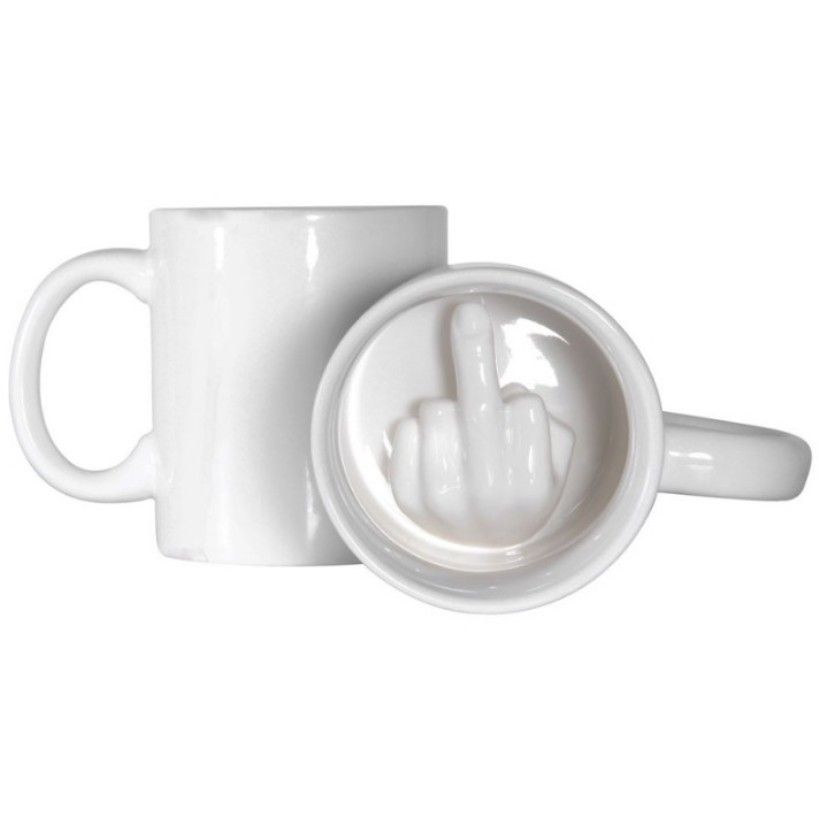 Up Yours Mug Thumbs Up Ceramic Middle Finger Coffee Cup Milk Tea Funny Coffee Gift Mug for New Year — image 2