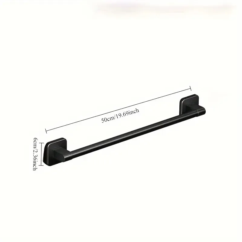 50cm space aluminum gunmetal gray towel bar, easy drill-free installation, anti-corrosion and rust-proof, bathroom towel storage, practical and stylish โ image 5