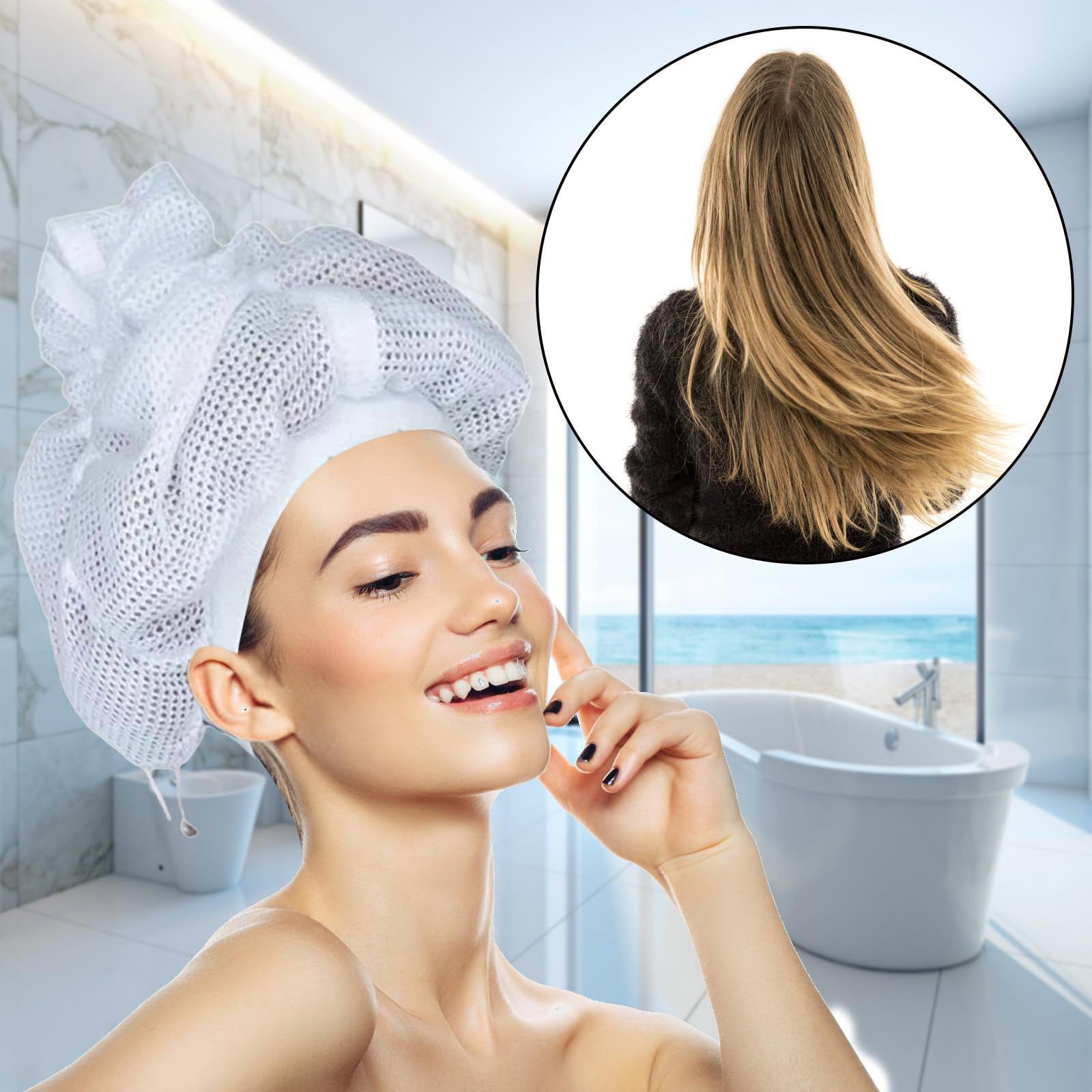 Net Plopping Cap For Drying Curly Hair — image 2