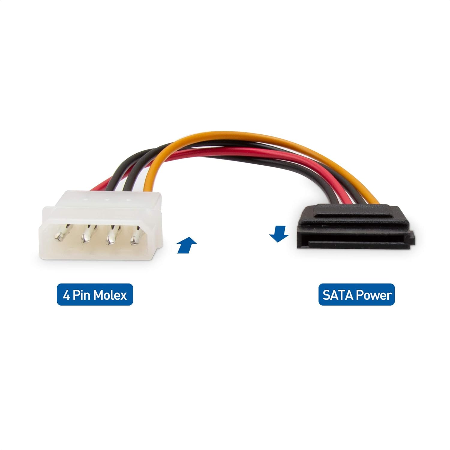 3-Pack 4 Pin Molex to SATA Power Cable (SATA to Molex) - 6 Inches โ image 2