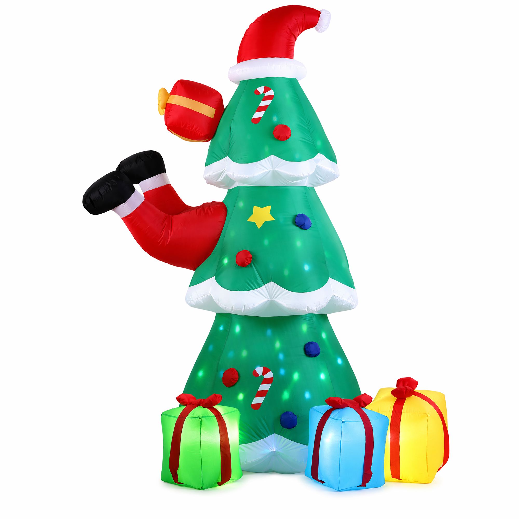 Jingle Jollys Christmas Inflatable Santa Tree 2.5M Height Flashing Light Decorations Illuminated โ image 4