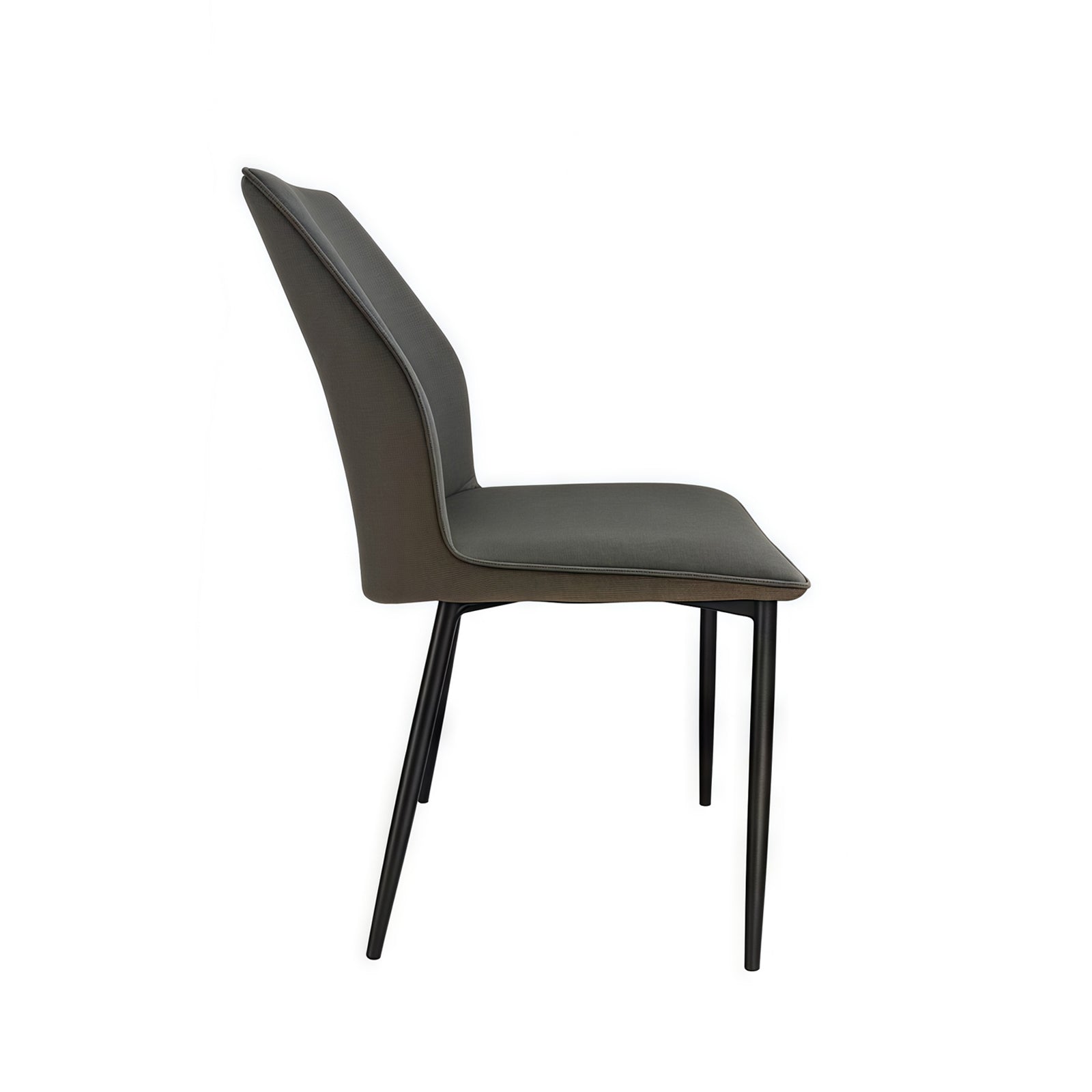 6x Dining Chair Brown Faux Leather Upholstered Seat Powder Coated Iron Legs — image 4