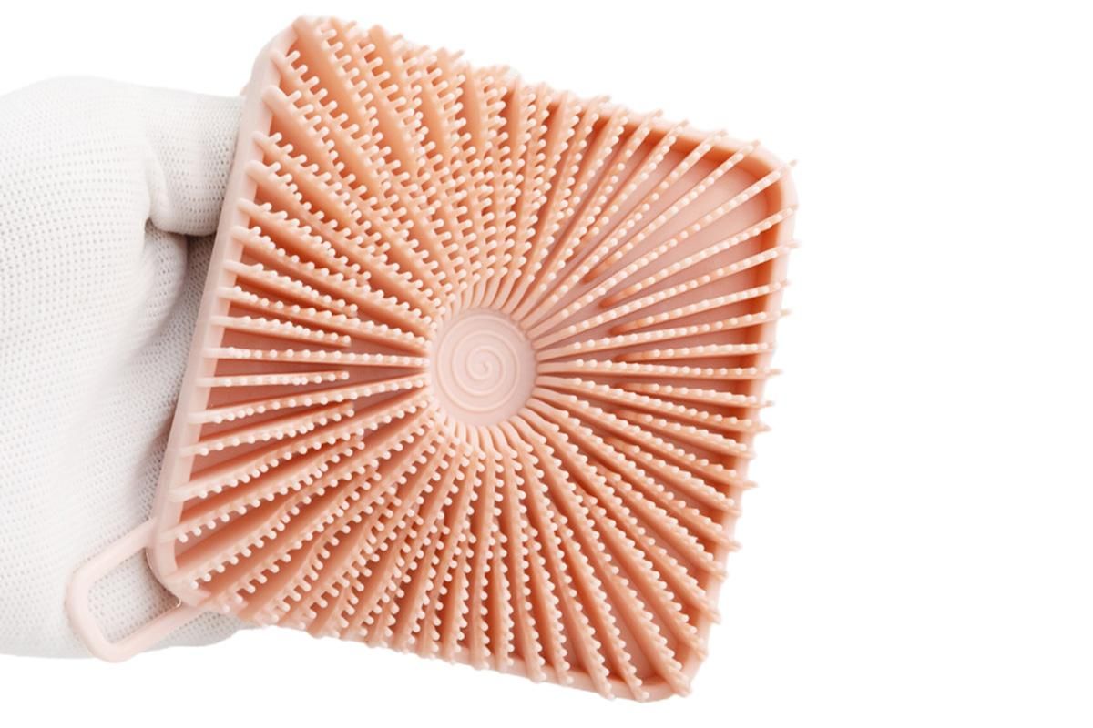 Dual Sided 2 In 1 Silicone Body Shower Scrubber Body Brush Buffer Scrubber - Pink — image 4