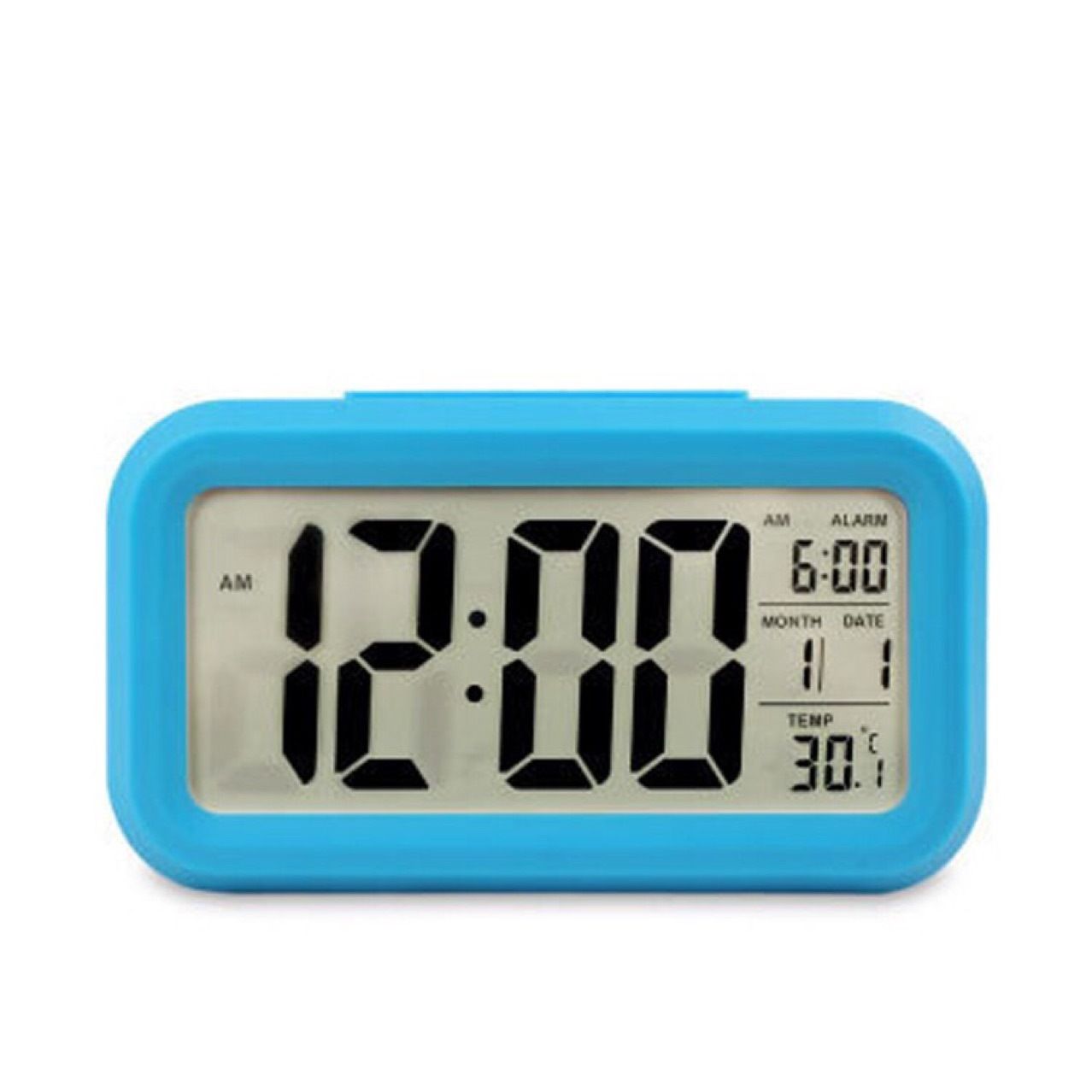 Smart Digital Alarm Clock with Temperature and Date Display,Battery Operated Desk Small Clock for Bedroom Home Office