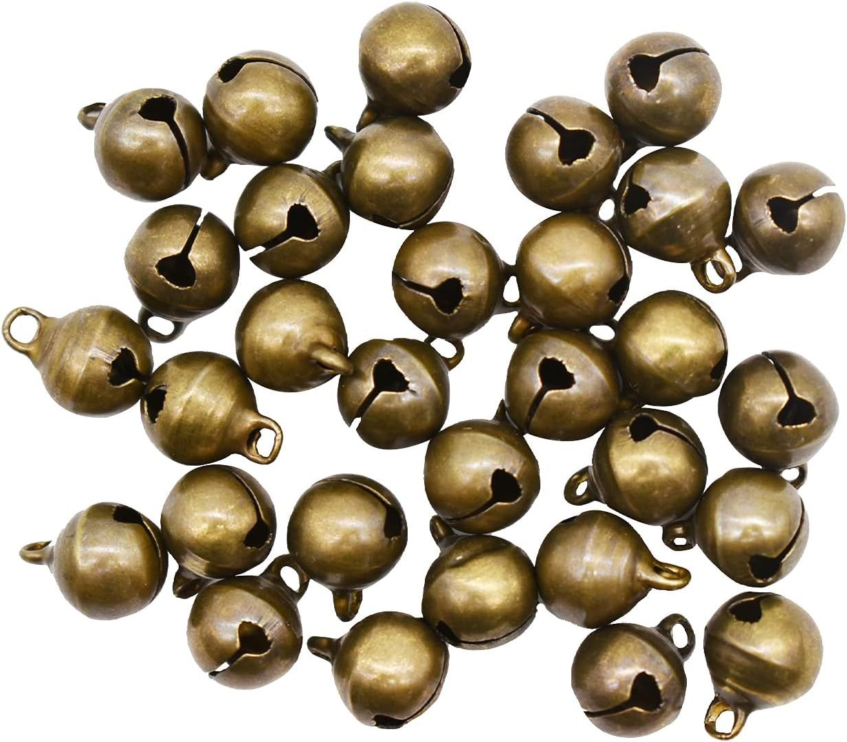 100 PCS Small Jingle Bell 1/2 inches Vintage Bronze Mini 10mm Alloy Beads DIY for Christmas Jewelry Findings Sewing Wedding Doors Crafts โ image 6