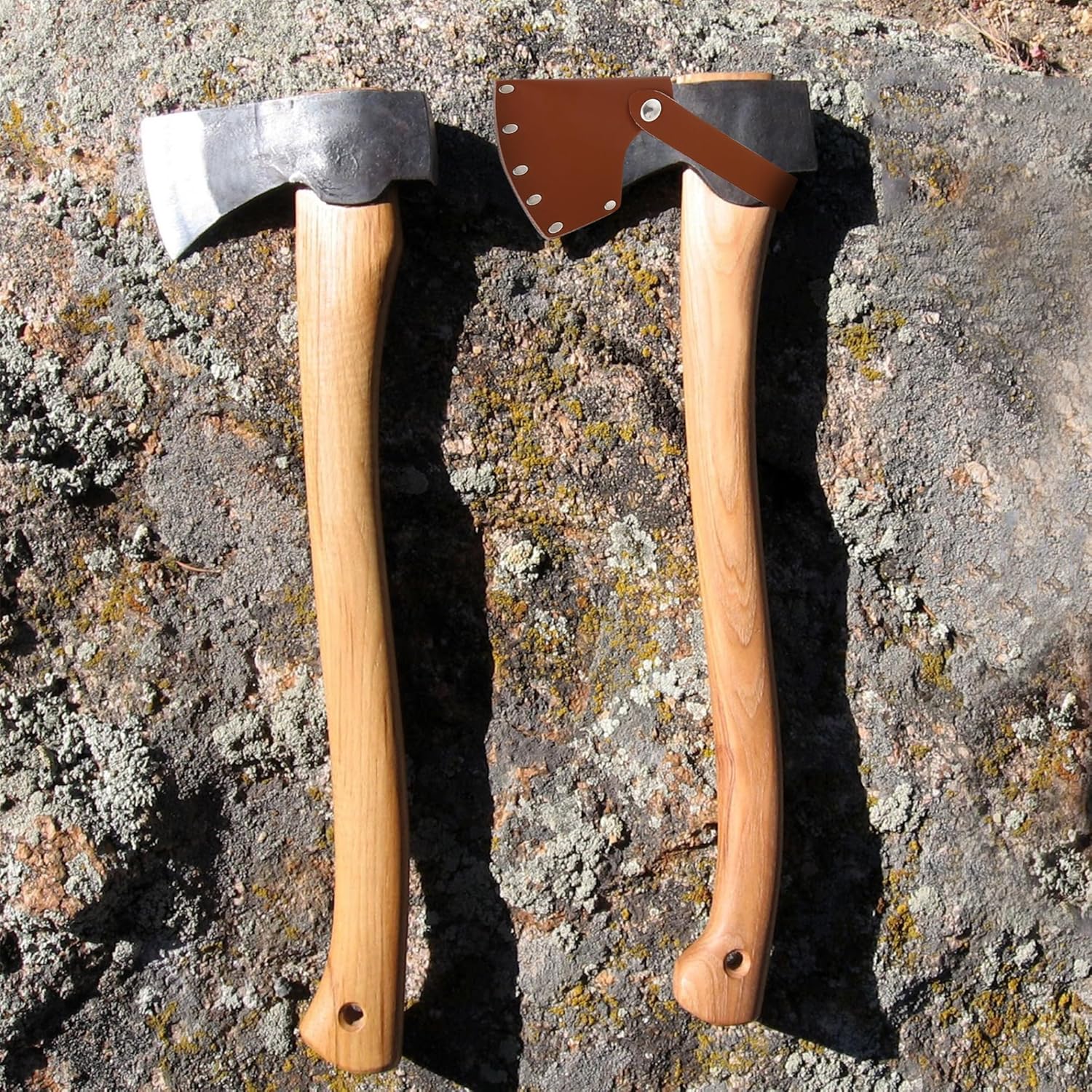 Leather Axe Sheath, Adjustable Hatchet Head Sheath, Durable Hatchet Blade Protector Case Cover Great Camping Accessories for Lumberjack Outdoors Work — image 5