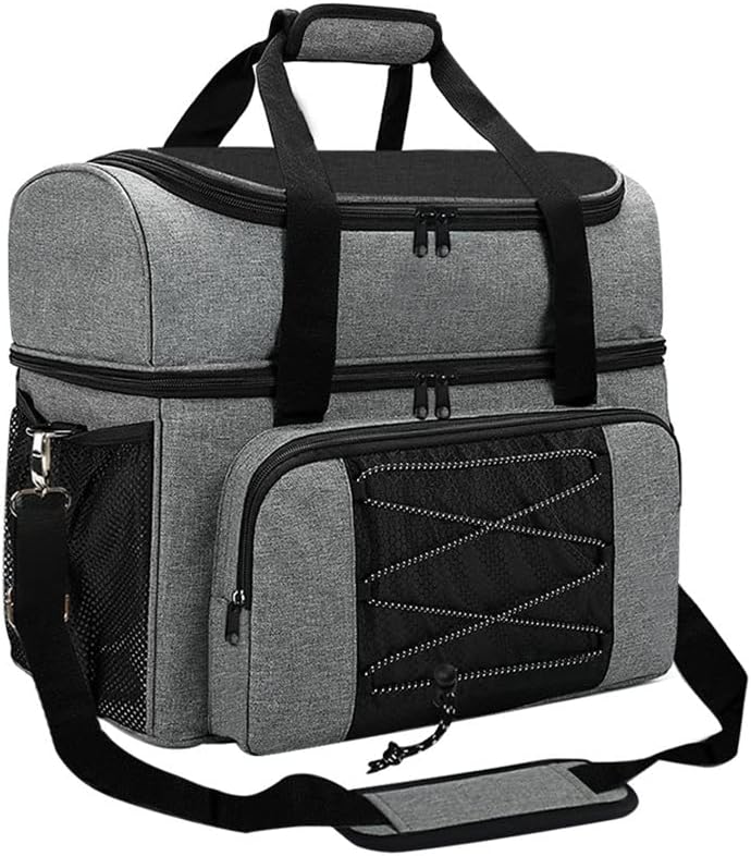 Bowling Bag for 2 Balls Portable Bowling Tote Bag with Padded Ball Holder for Double Ball and Pair of Bowling Shoes up to Mens 16