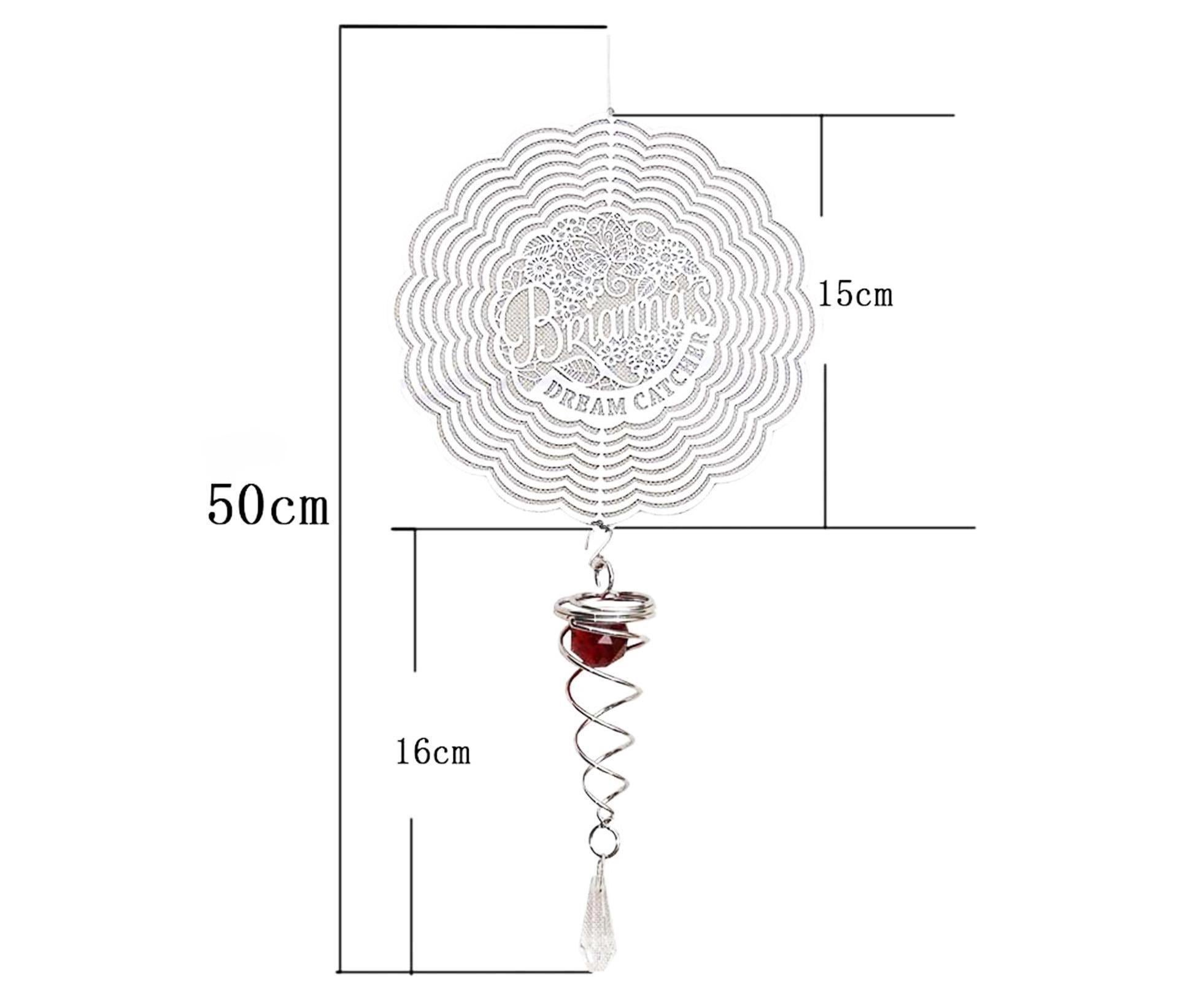 Metal Wind Spinner Rotating Animal Letter Pattern Hanging Pendant Home Ornament-#6 — image 6