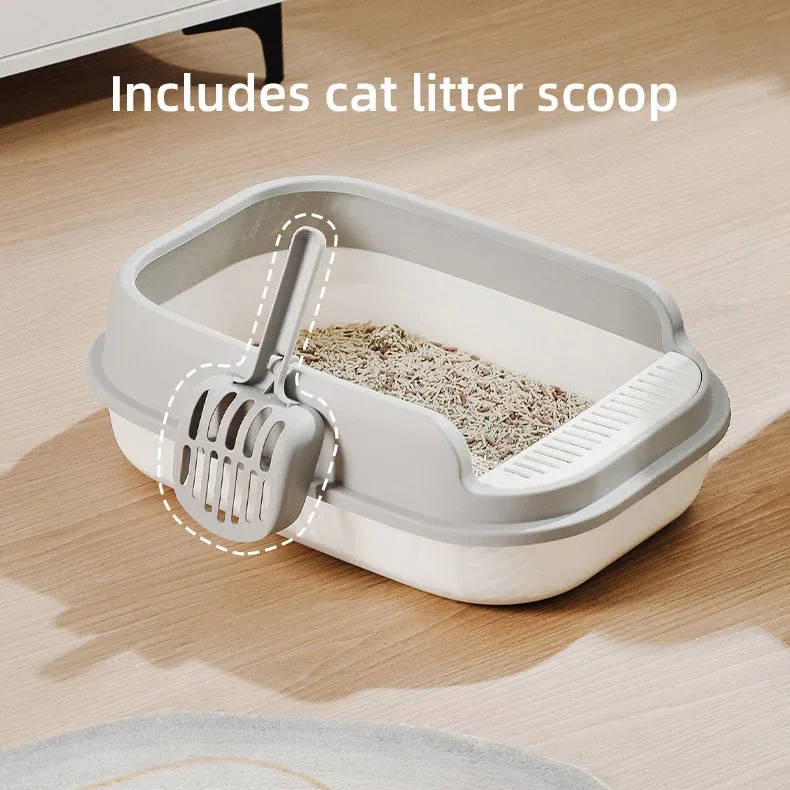 12L Semi Enclosed Large Cat Litter Box with Delivery Shovel Easy Clean Toilet - Purple-Pink โ image 4