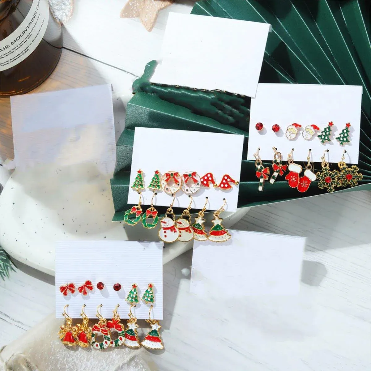 Festive Christmas Earrings Set for Women Holiday Jewelry Stud Set Gift Idea - 2 — image 5