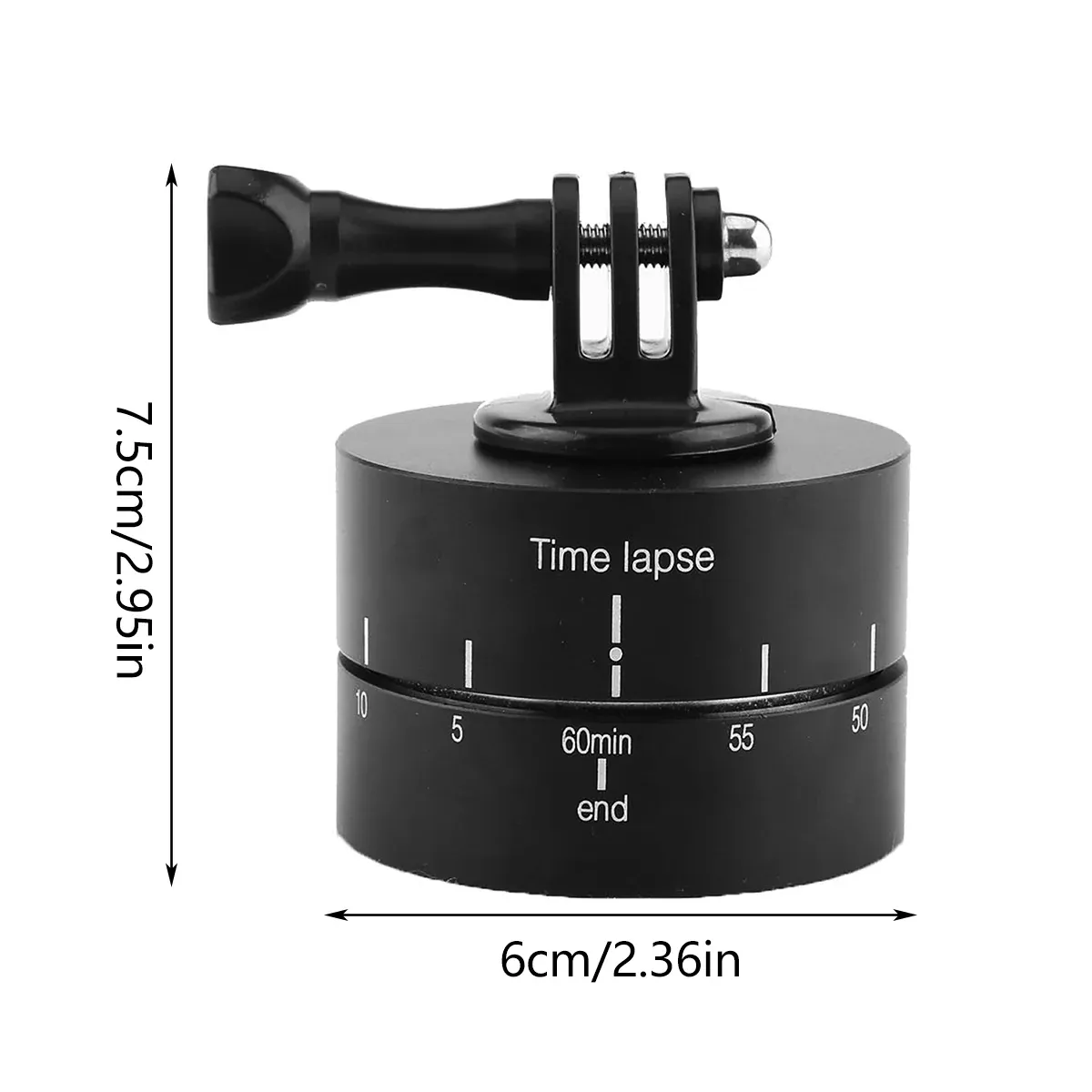 Action Camera 360° Rotating 60/120min Time Lapse Timer Tripod Head Adapter Gopro - 120min — image 4