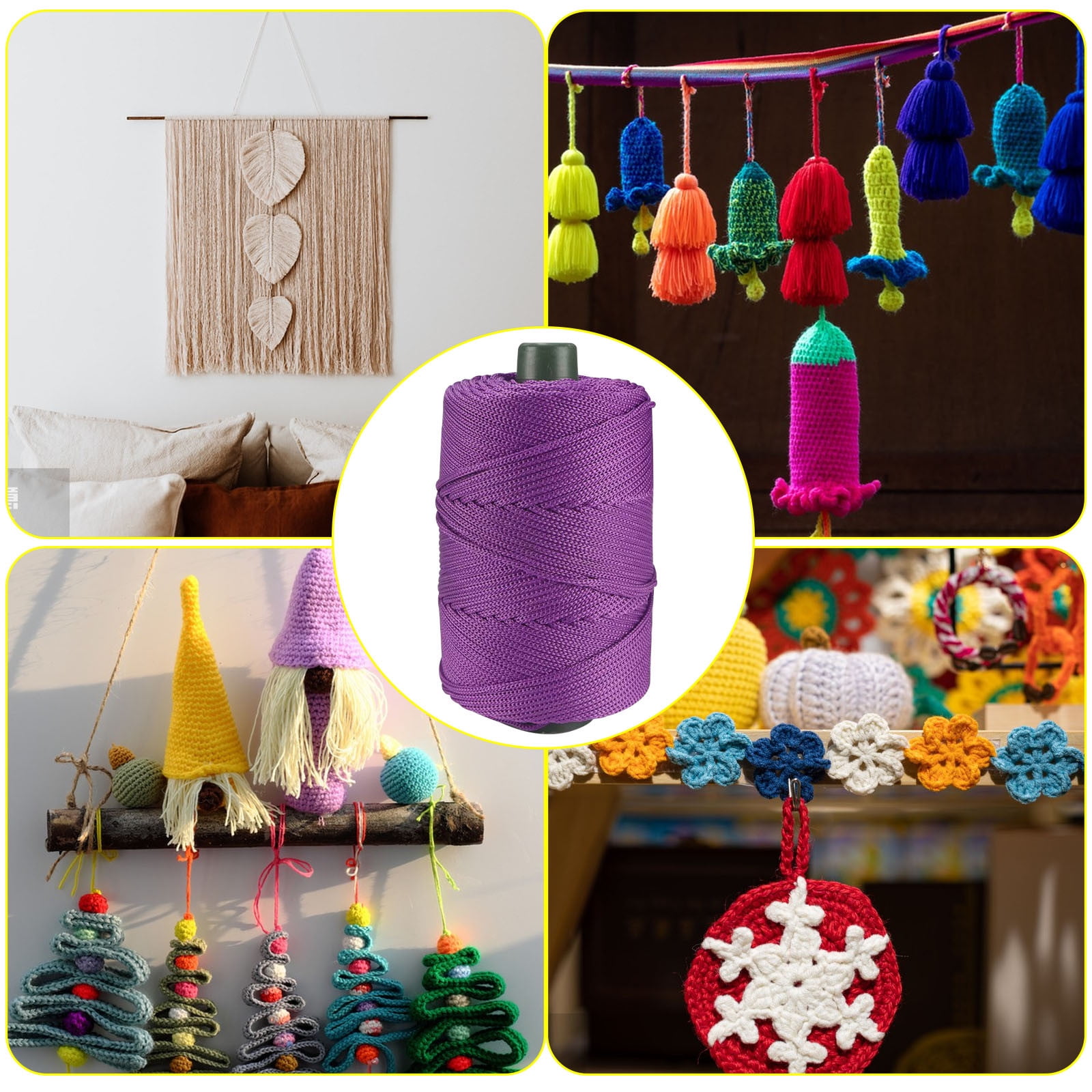 32 Colors Macrame Cotton Cord 200g/7.05oz,100% Natural Handmade 4 Strands Twisted Cotton Rope Polyester Thread Spools for Wall Hanging Plants Hangers Gift — image 4