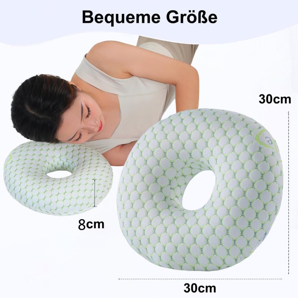 Ergonomic Ear Pillow for Side Sleeping, Comfortable and Ear-Friendly with Perforated Design to Relieve Ear Pressure, Beige โ image 3
